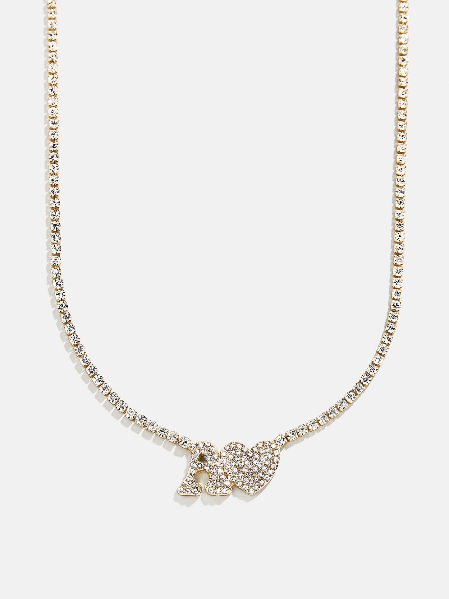 Love Letter Kids' Initial Tennis Necklace - Gold/Pavé