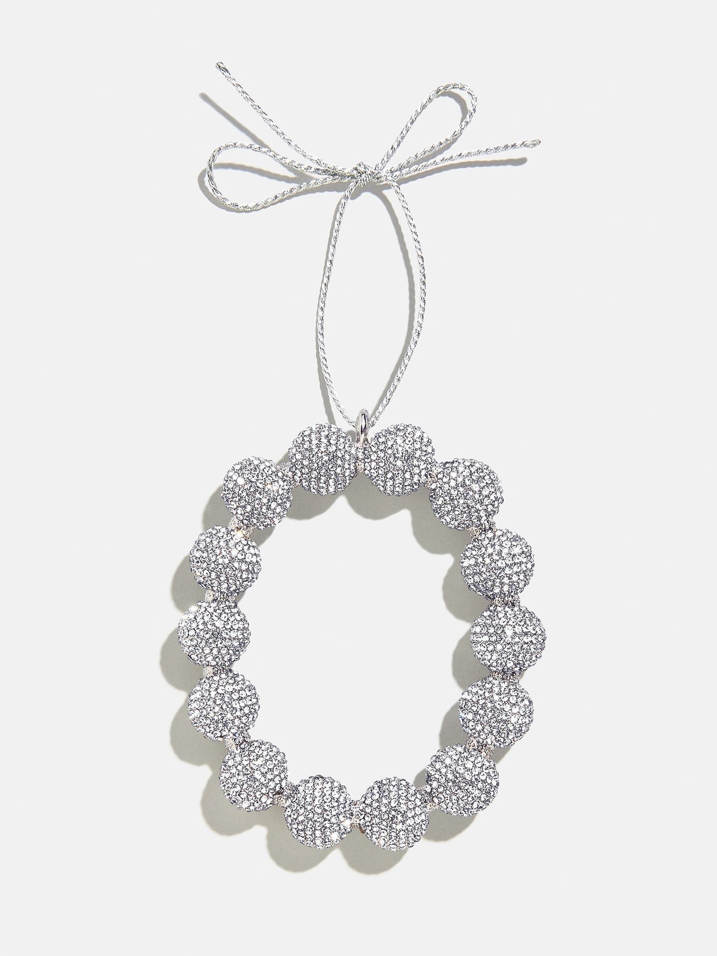 Merry Monogram Ornament - Silver/Pavé