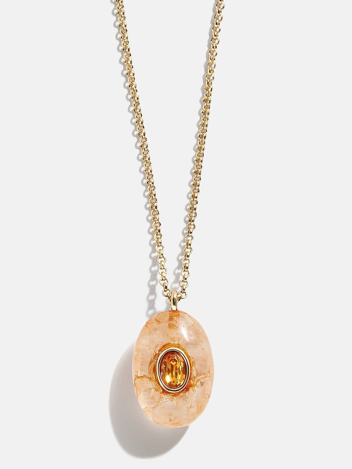 Aura Semi-Precious Pendant Necklace - Citrine