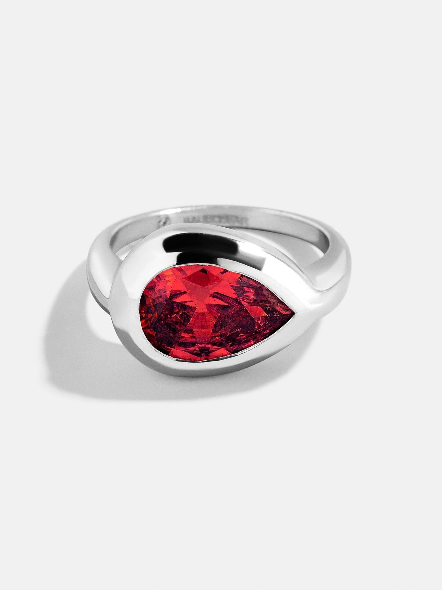 Silver Cubic Zirconia Custom Birthstone Ring - Garnet