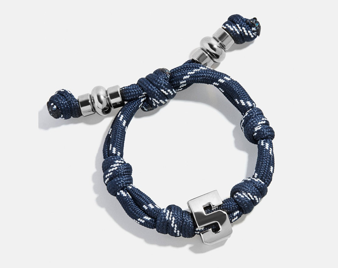 Knotty Varsity Number Custom Bracelet - Navy Single Digit