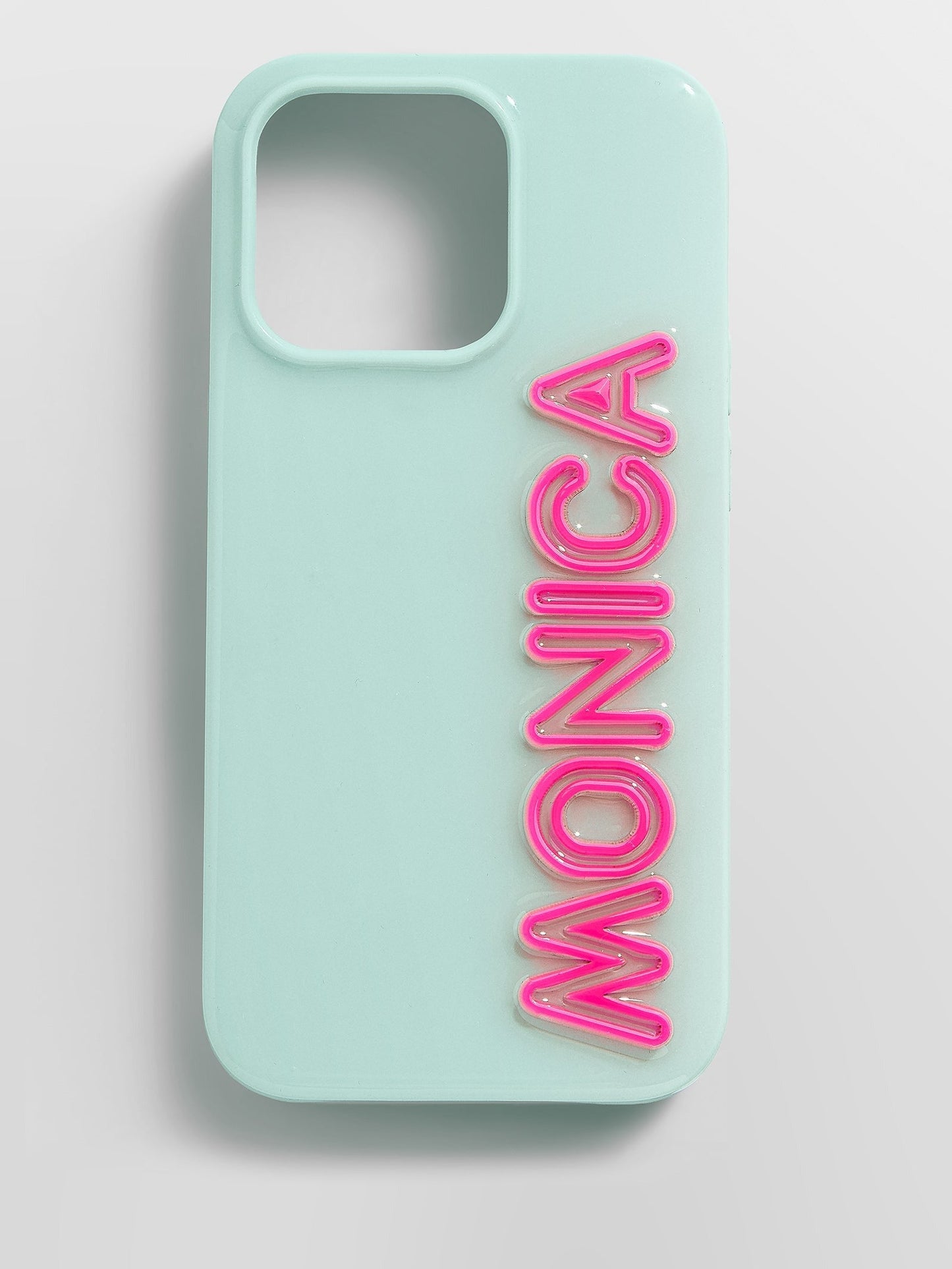 Fine Line Custom iPhone Case - Mint Green/Hot Pink