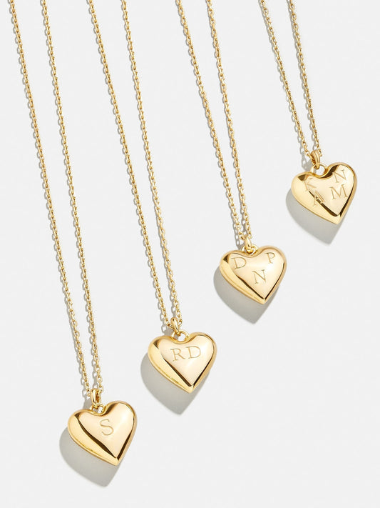 14K Gold Custom Bubble Heart Necklace - 14K Gold