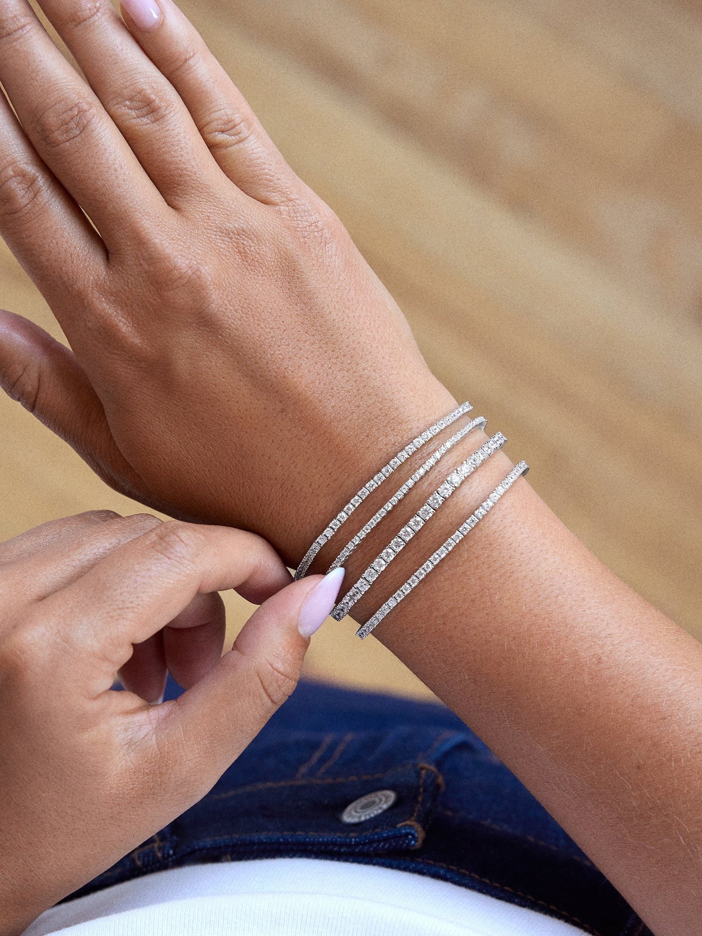Billie Silver Tennis Bracelet - Rhodium Plated Silver