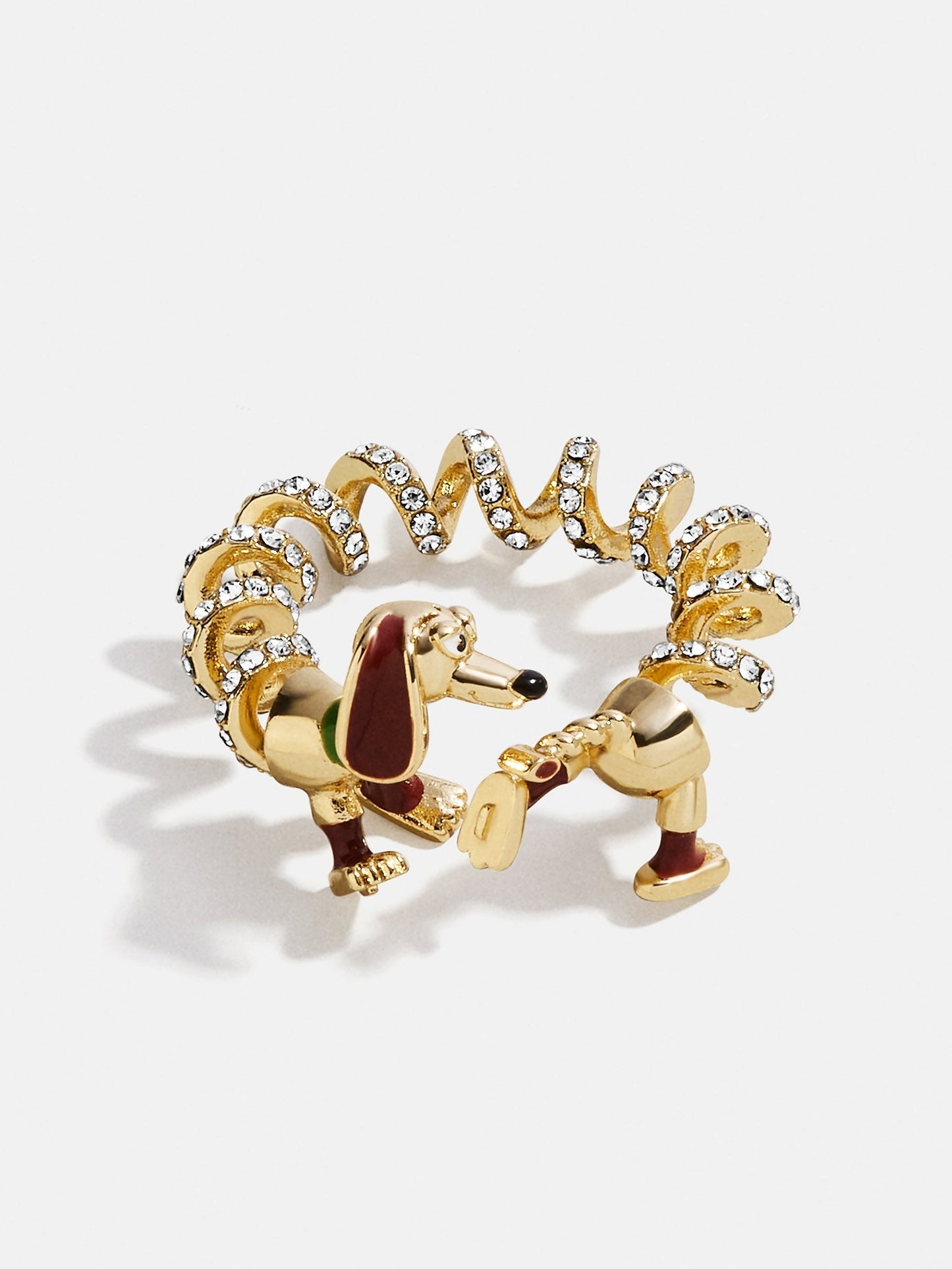 Disney Pixar Slinky Dog Cuff Ring - Gold/Pavé