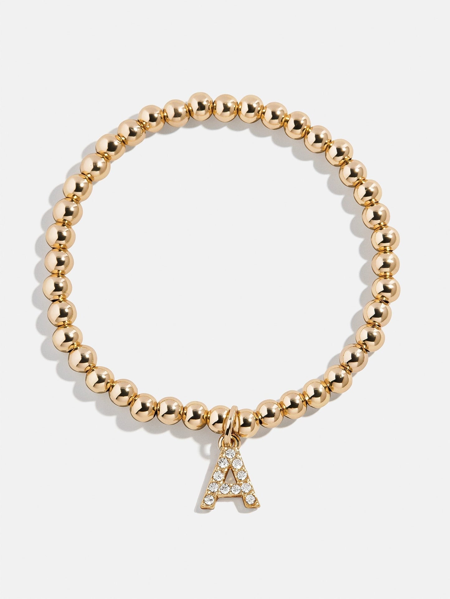 Gold/Pavé Dangle Charm Initial Pisa Bracelet - A