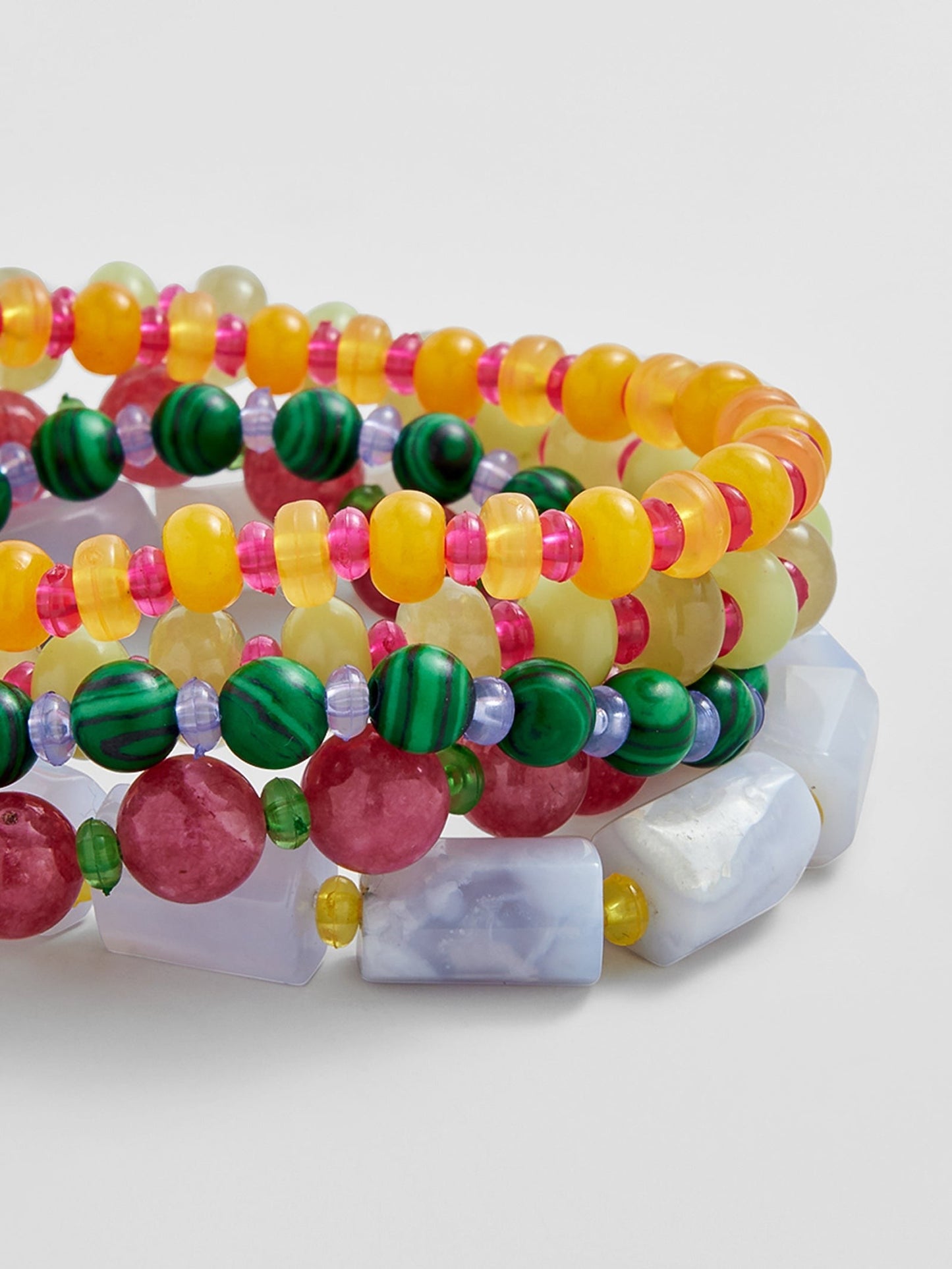 Darcy Semi-Precious Beaded Bracelet Set - Vibrant Multi