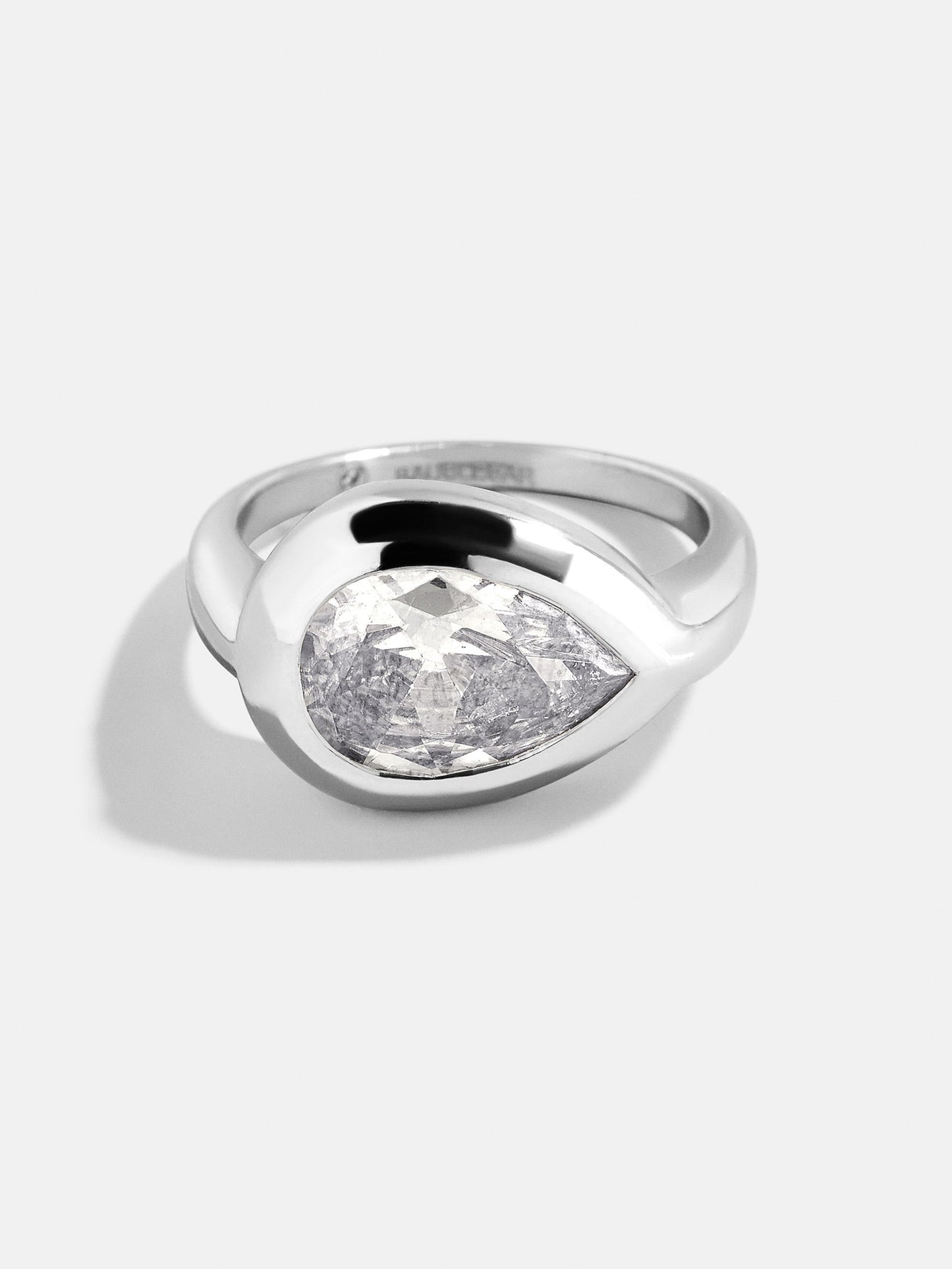 Silver Cubic Zirconia Custom Birthstone Ring - Crystal