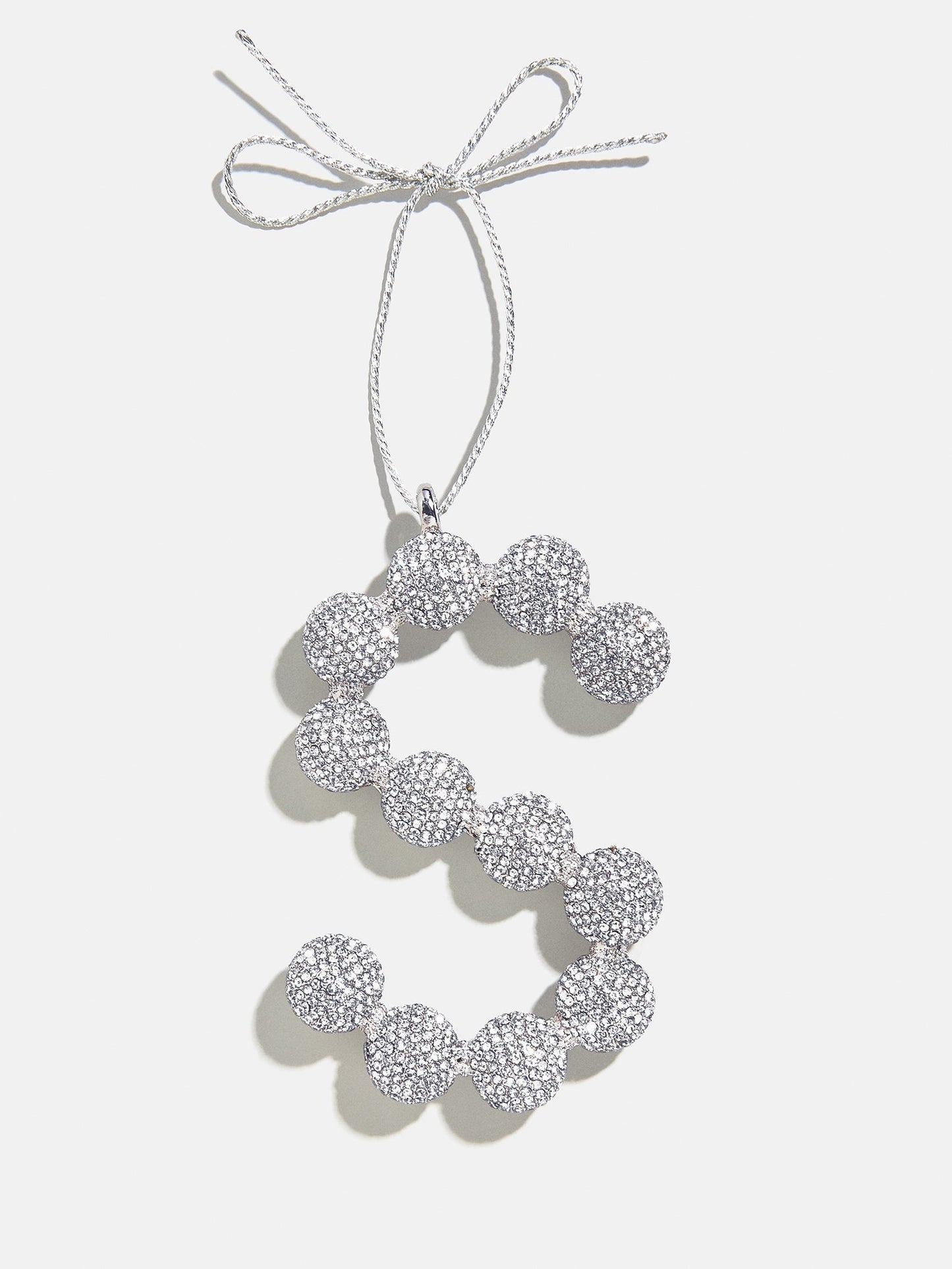 Merry Monogram Ornament - Silver/Pavé