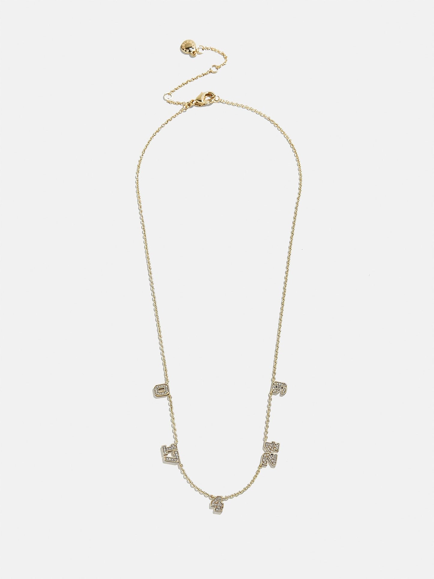 Varsity Number Custom Necklace - Five Gold Stations