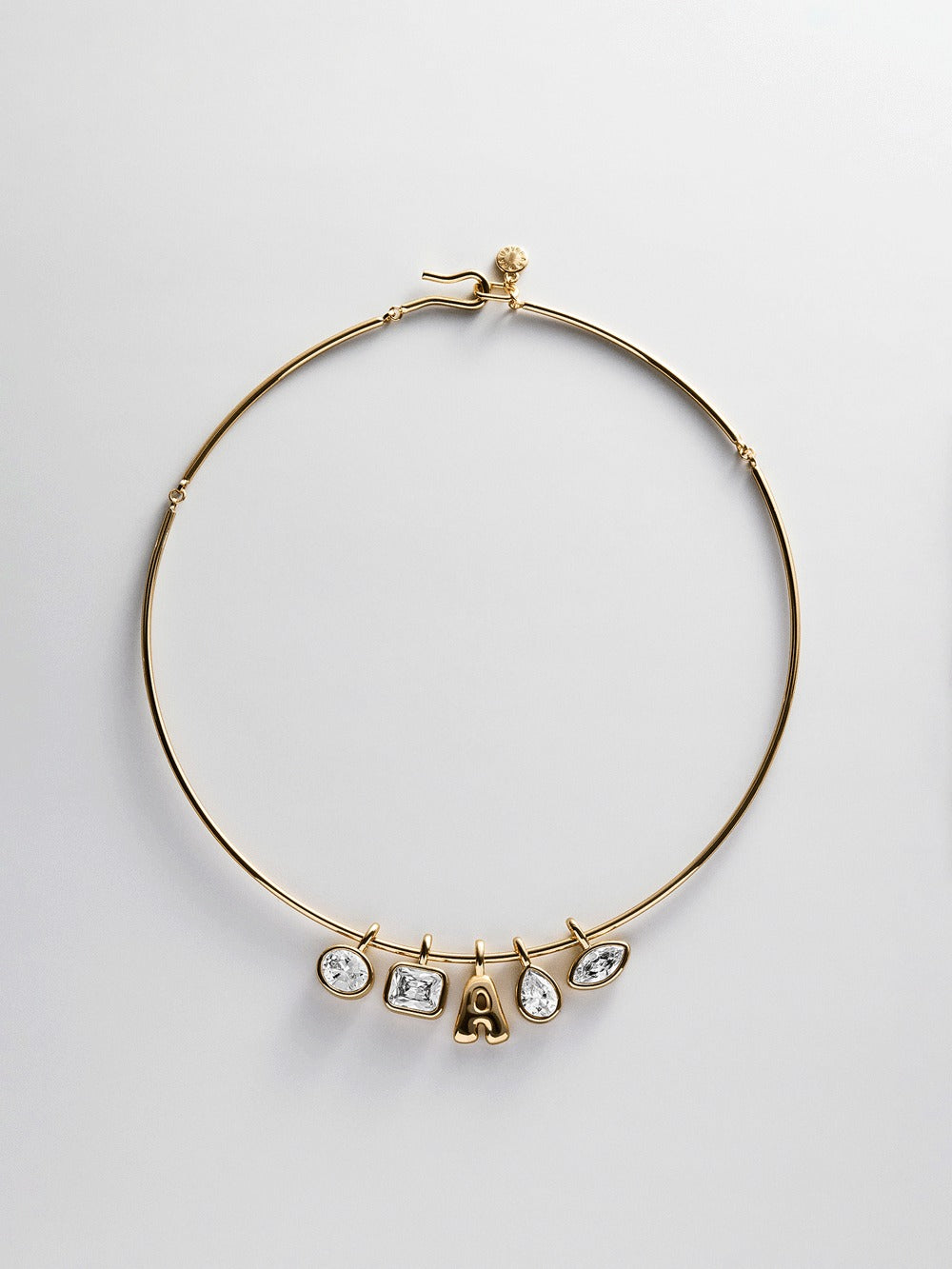 Lexi Removable Charm Custom Collar Necklace - Gold