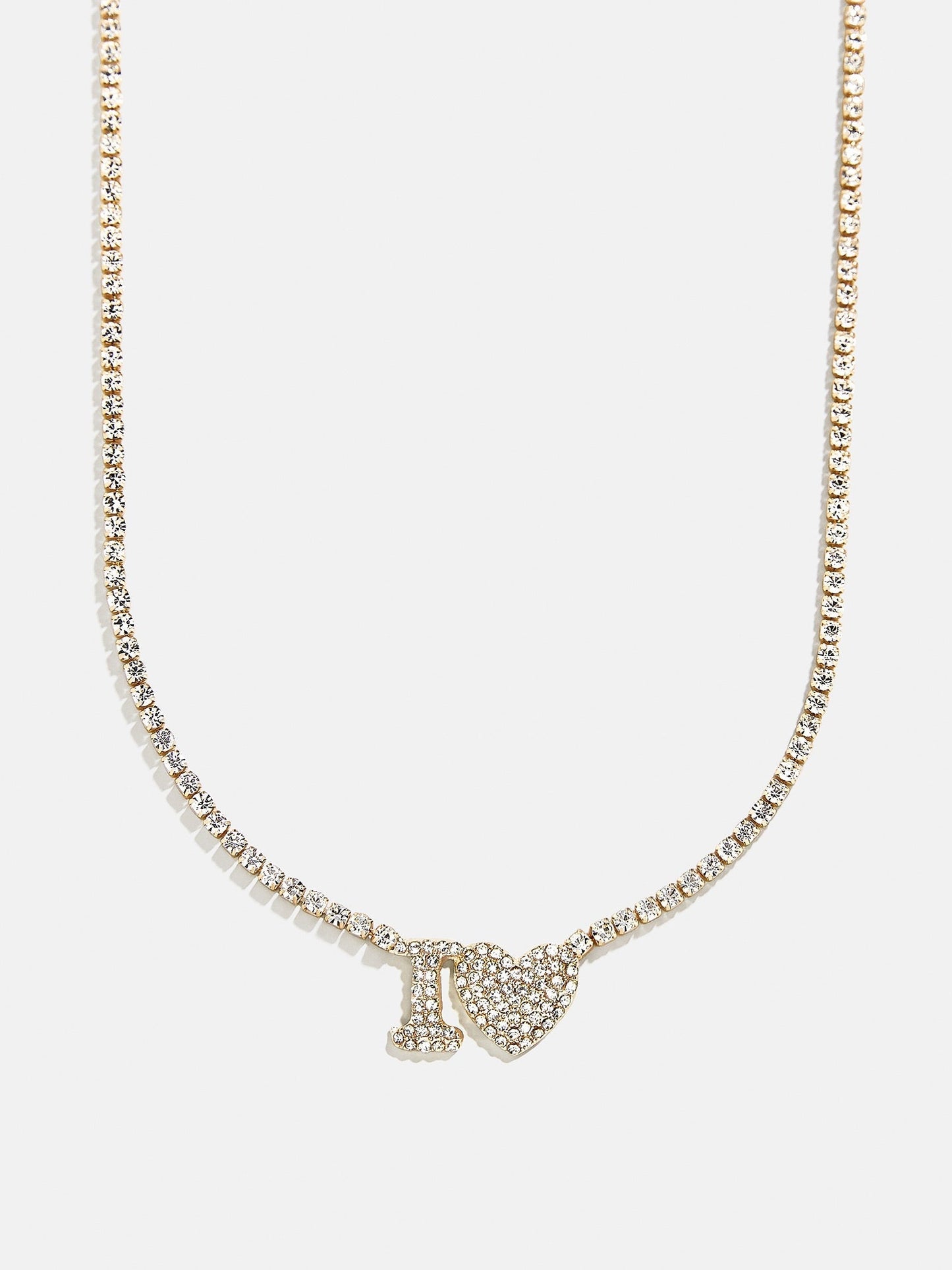 Love Letter Kids' Initial Tennis Necklace - Gold/Pavé