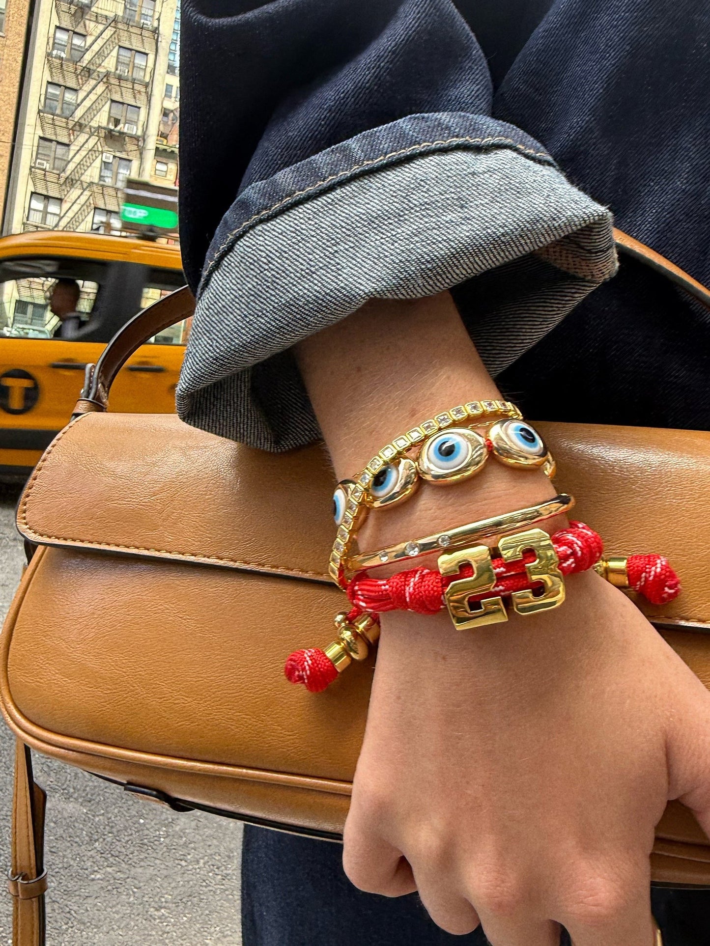 Knotty Varsity Number Custom Bracelet - Marigold Single Digit