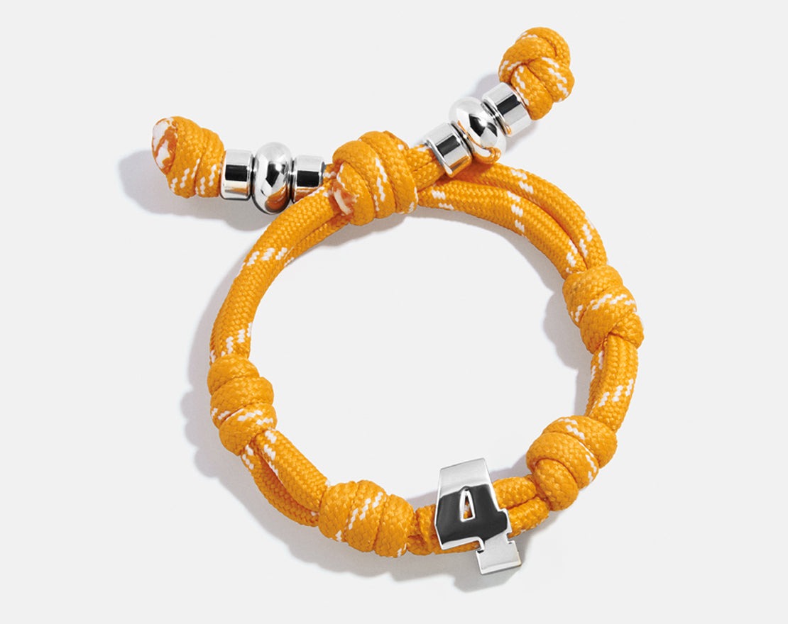Knotty Varsity Number Custom Bracelet - Marigold Single Digit