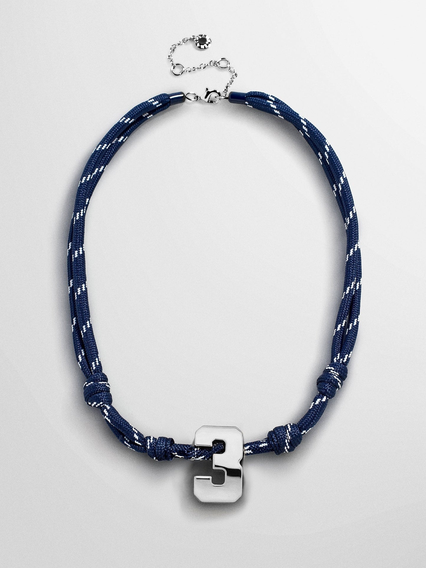 Knotty Varsity Custom Necklace - Navy Single Digit