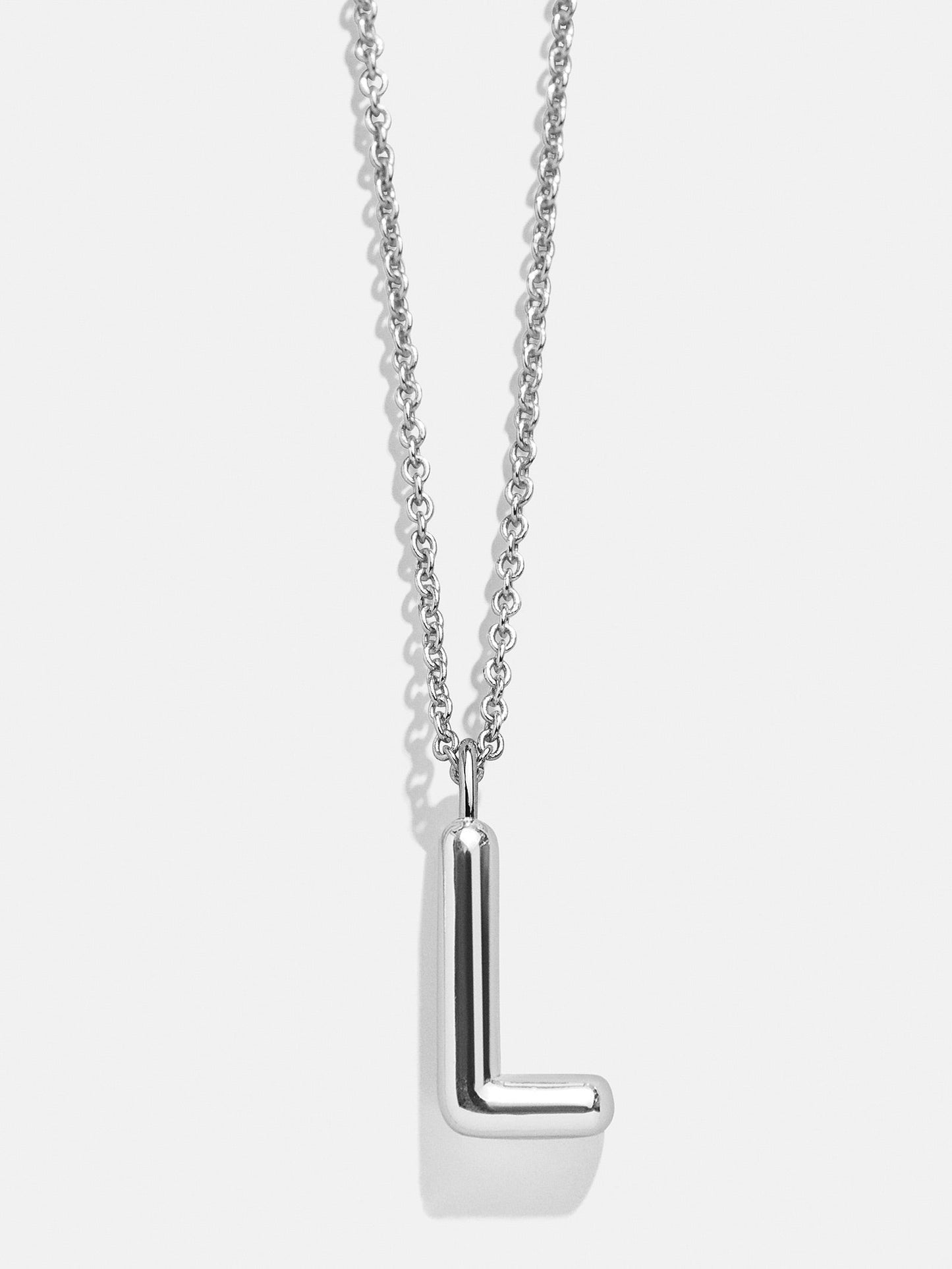 Classic Silver Initial Necklace - Silver