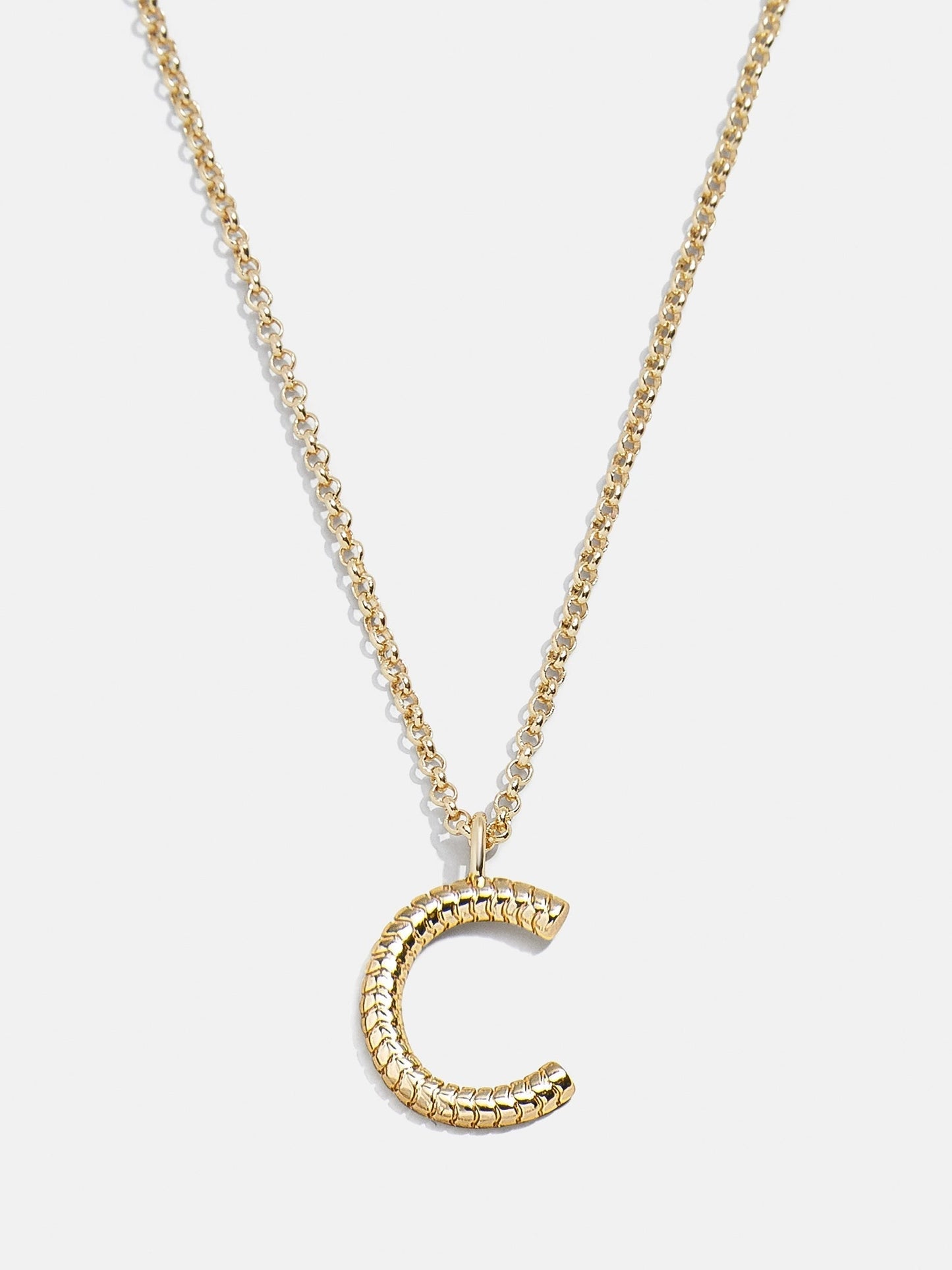Classic Initial Necklace - Ribbed Initial