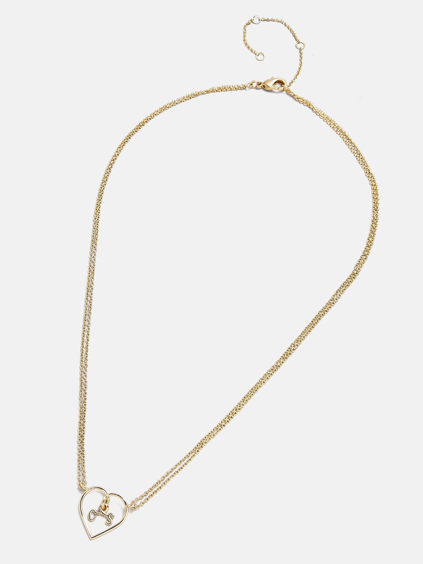 Wired Heart Custom Initial Necklace - Gold