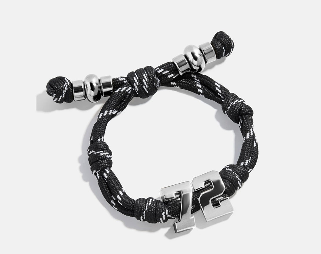 Knotty Varsity Number Custom Bracelet - Onyx Double Digit