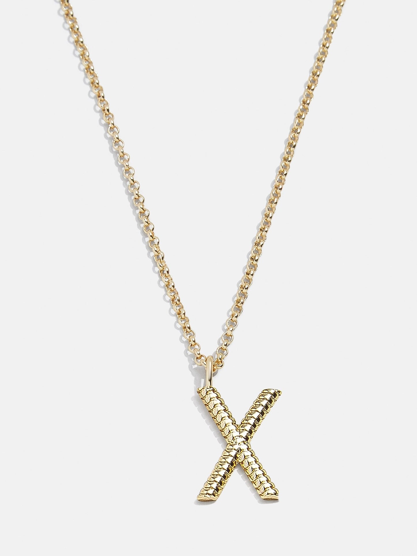 Classic Initial Necklace - Ribbed Initial