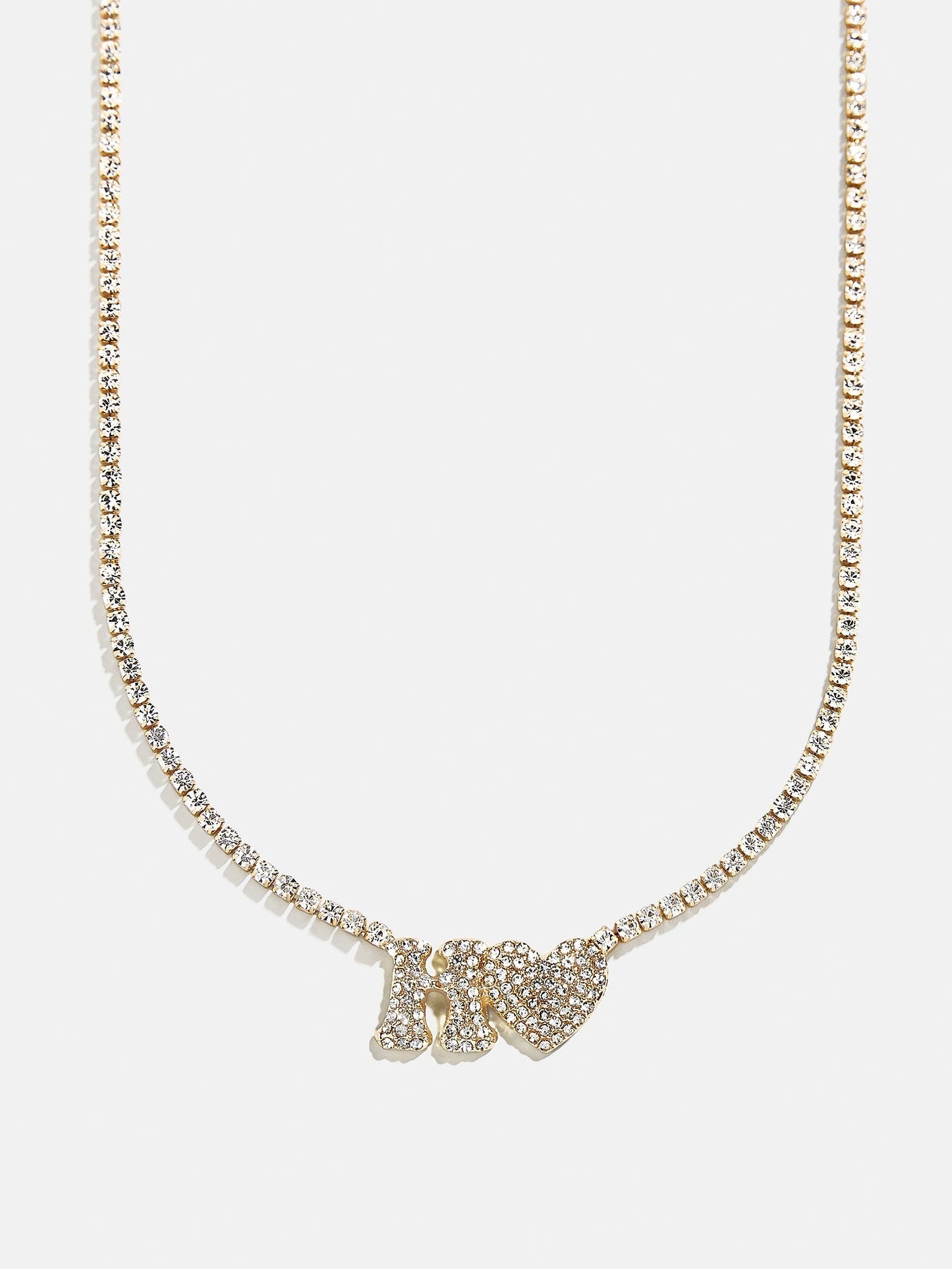 Love Letter Kids' Initial Tennis Necklace - Gold/Pavé