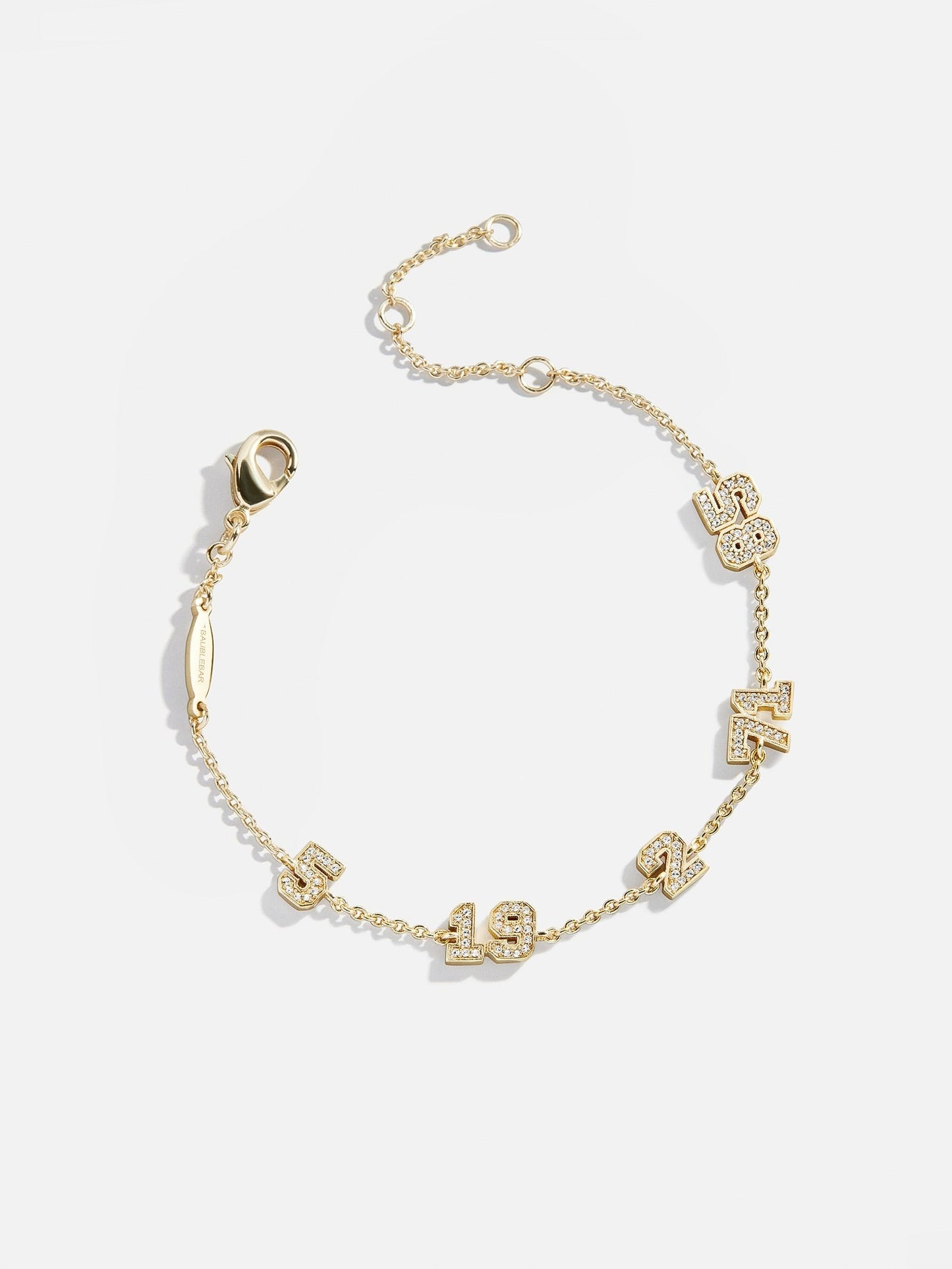 Varsity Number Custom Bracelet - Five Gold Stations