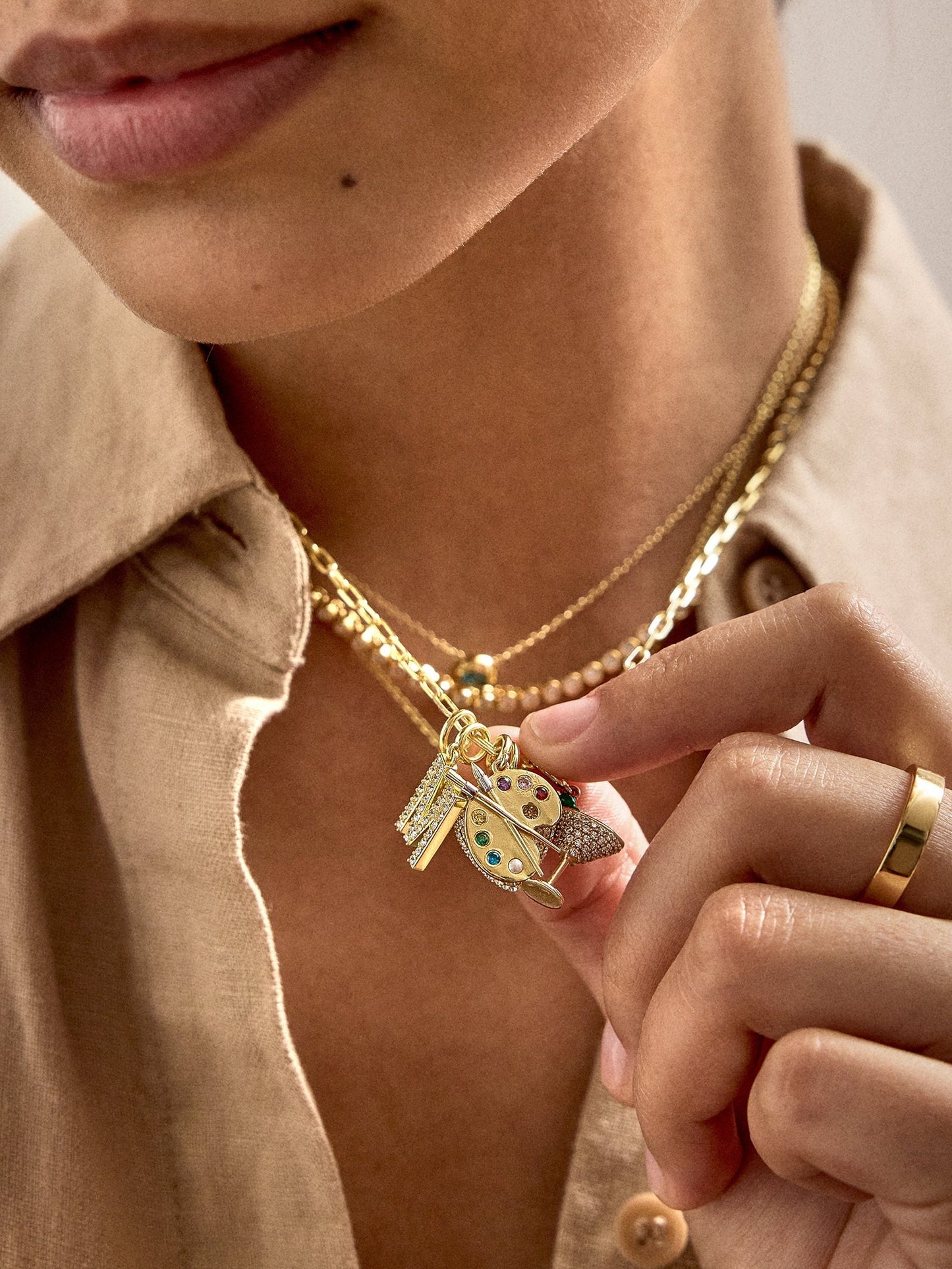 Pavé Zodiac Symbol Cluster Charm - Gemini