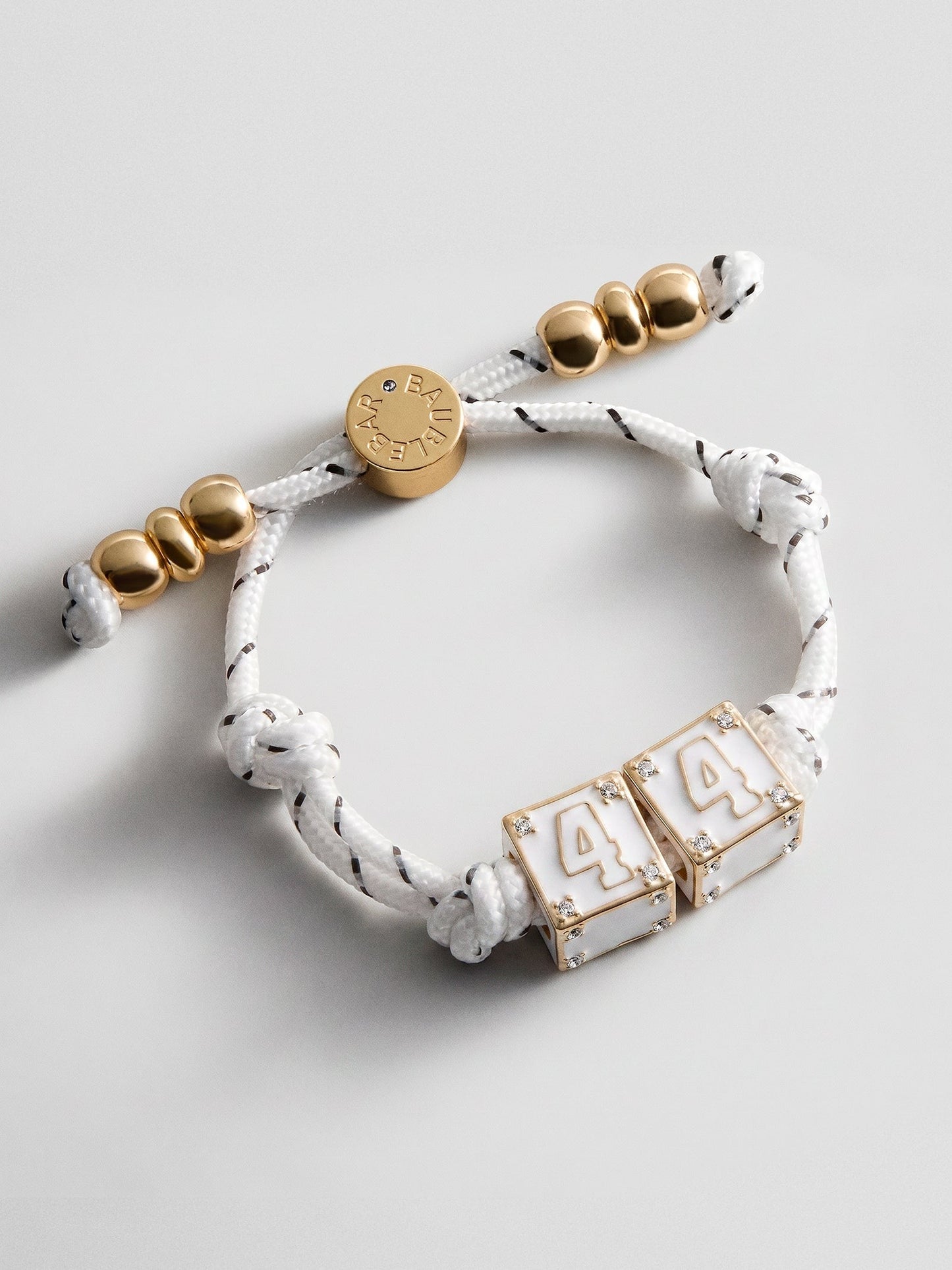 Block Party Varsity Number Custom Bracelet - White Double Digit