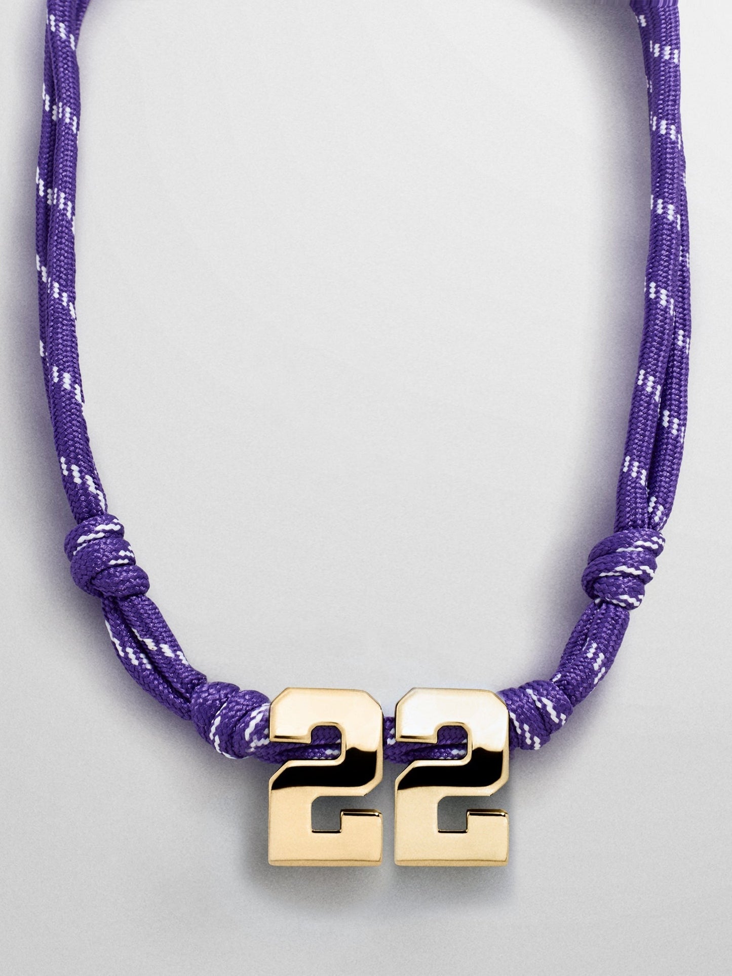 Knotty Varsity Custom Necklace - Purple Double Digit