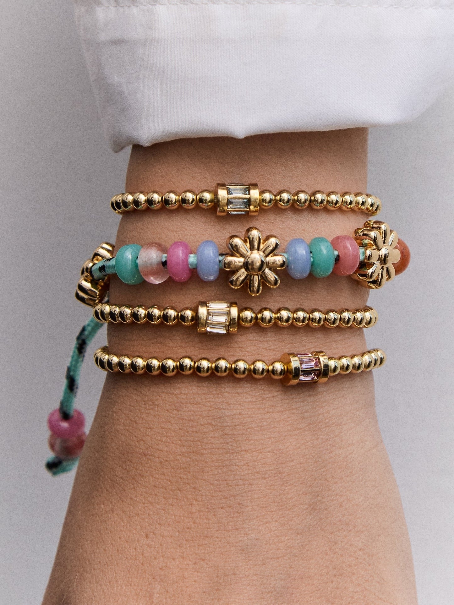 Tatum Baguette Pisa Bracelet - Light Amethyst