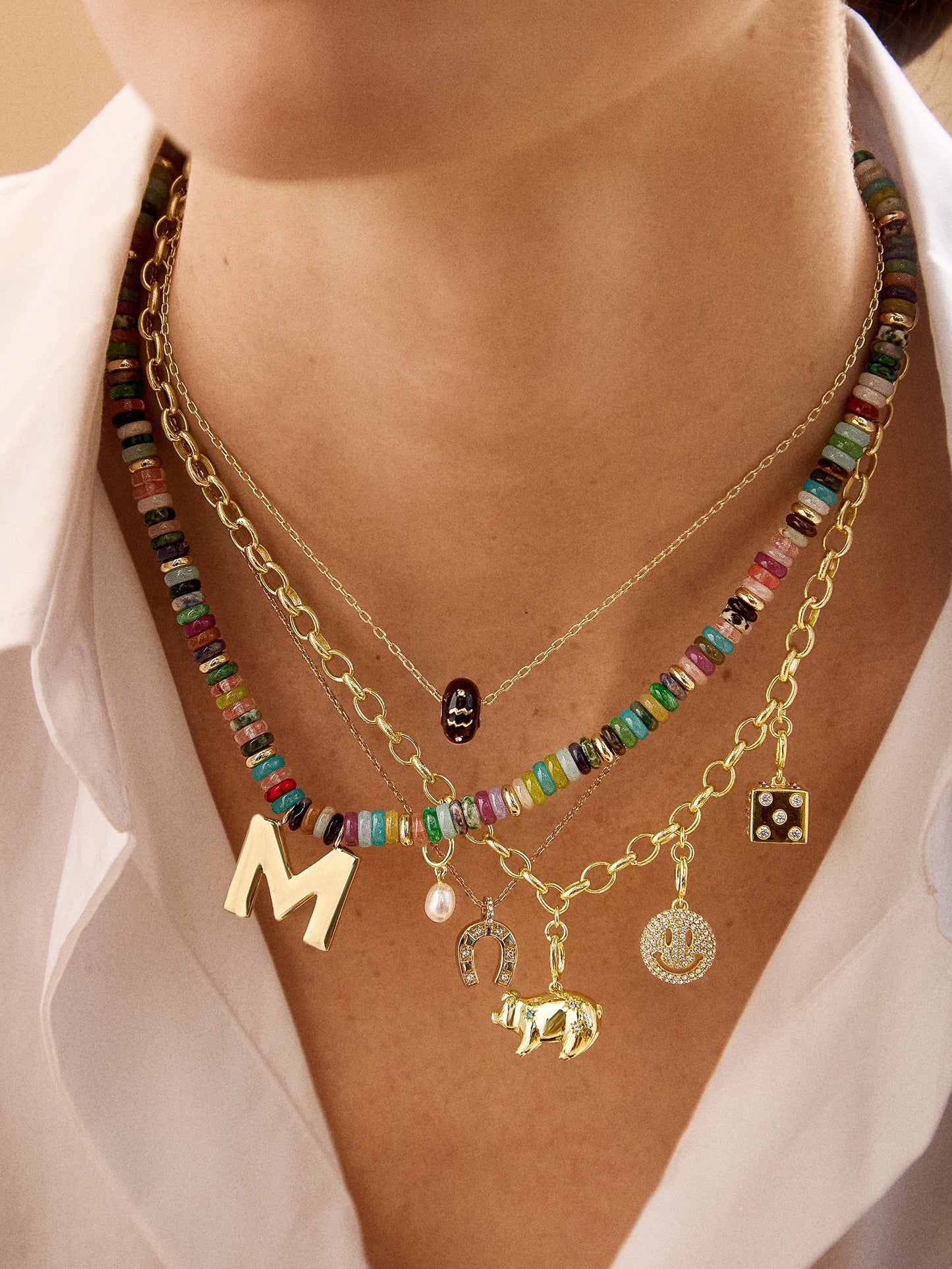 Spaced Custom Charm Necklace - Spaced Charm Necklace