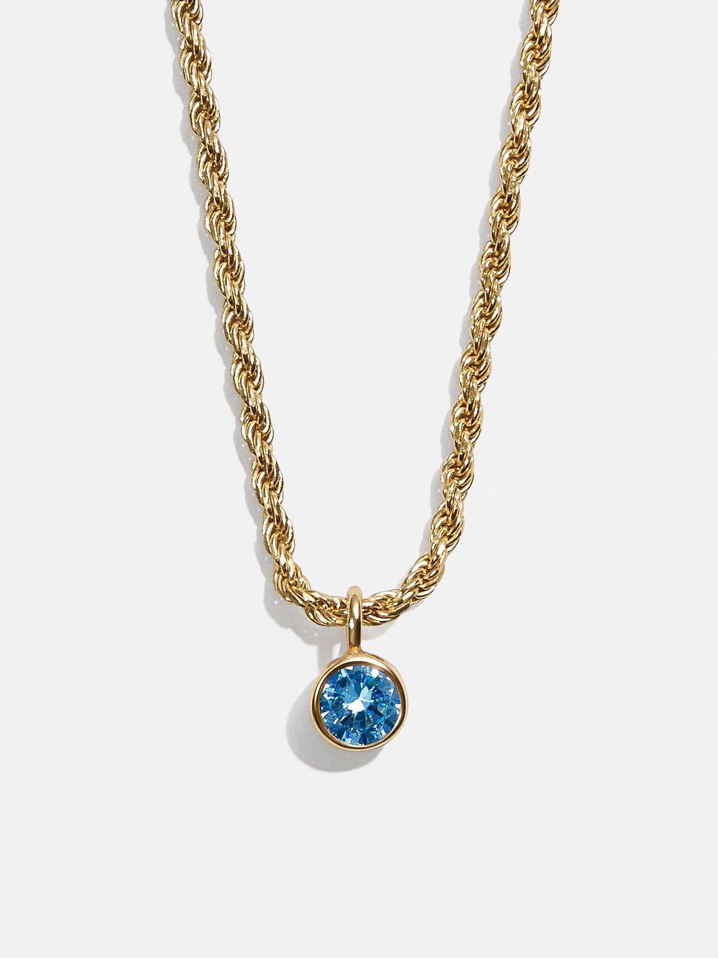 Florence 18K Gold Plated Sterling Silver Birthstone Necklace - Blue Zircon