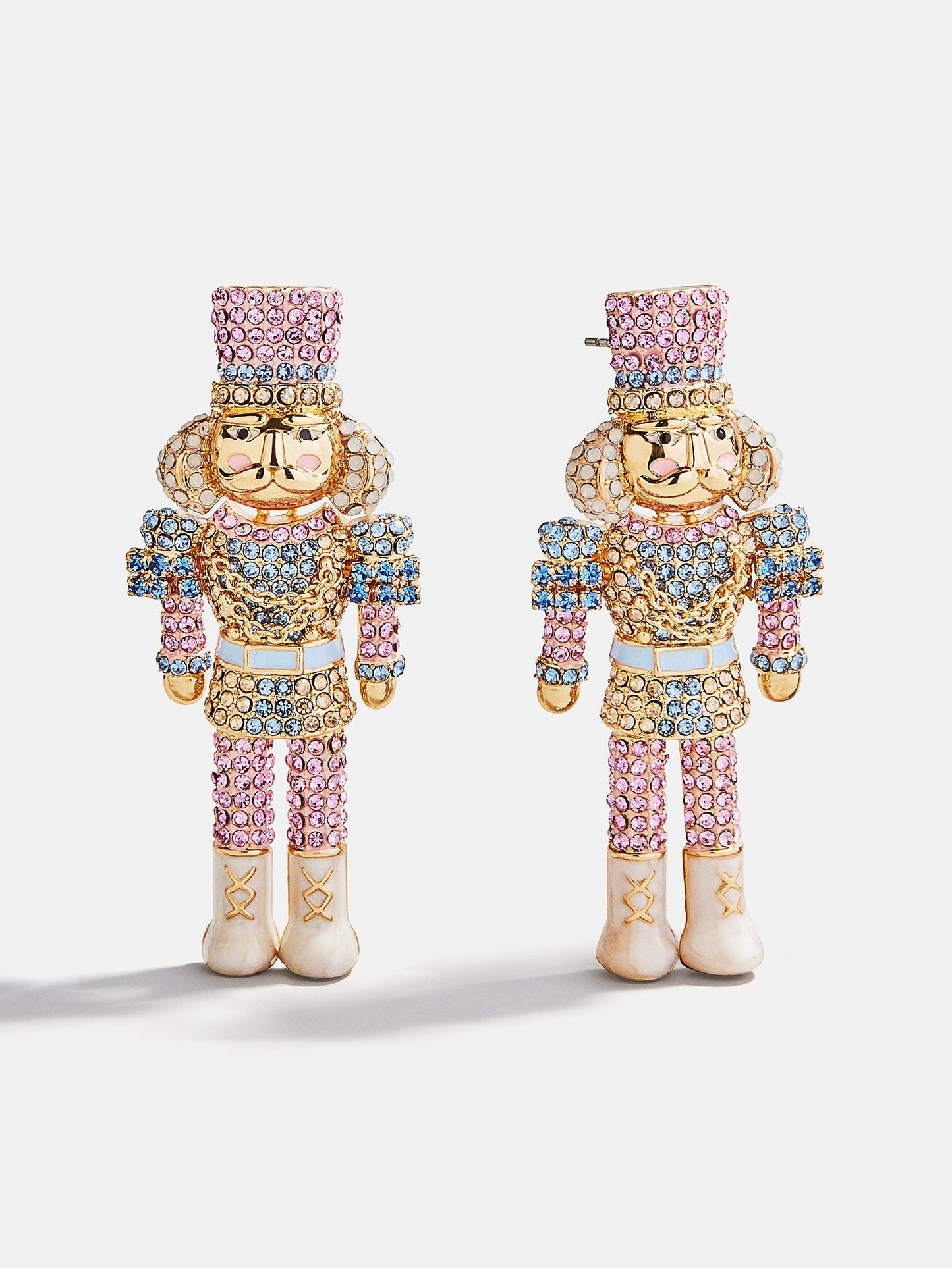 March of the Bling Statement Earrings - Pink/Blue Nutcracker