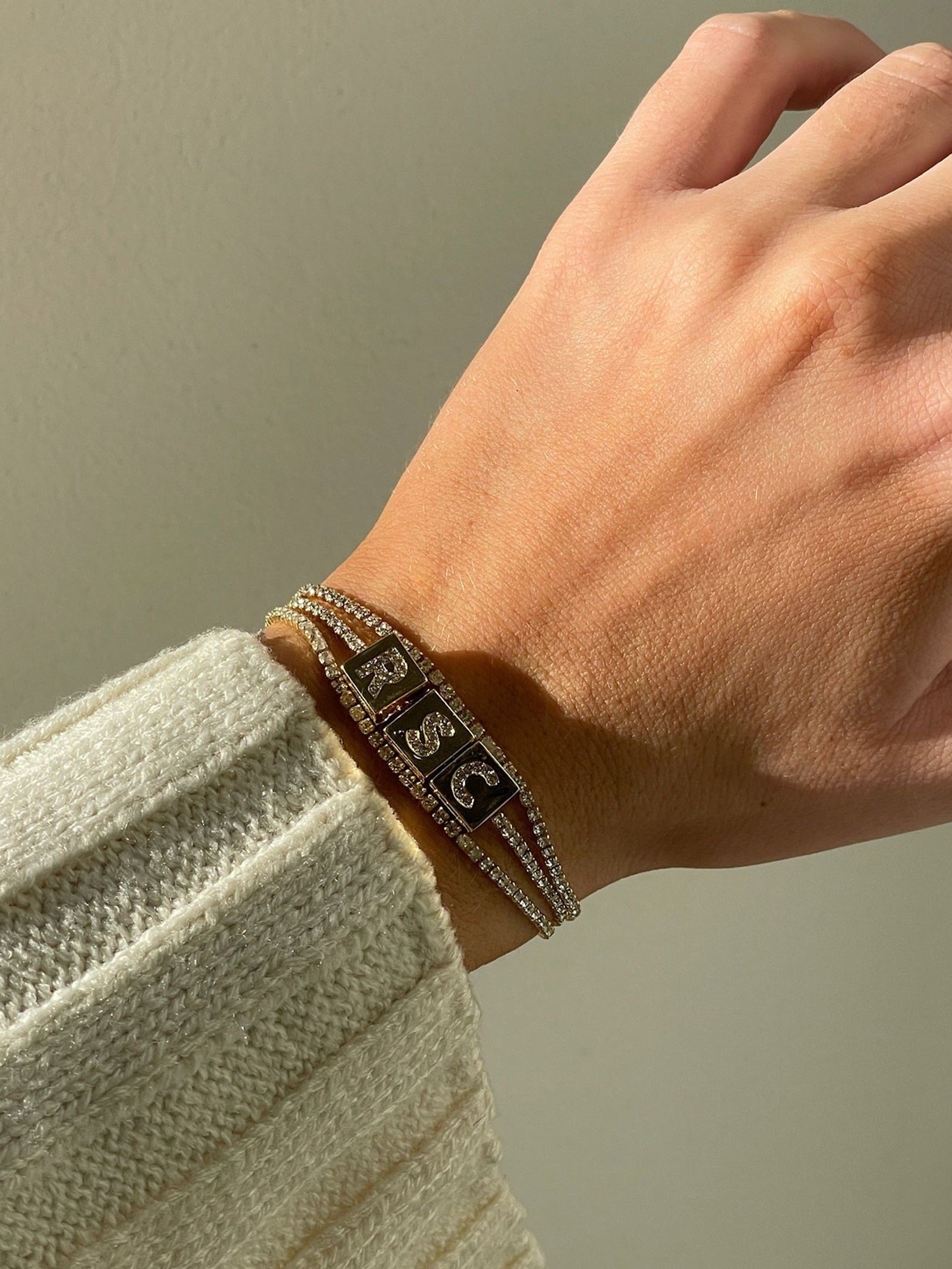 Click & Go Custom Bracelet - Gold/Pavé