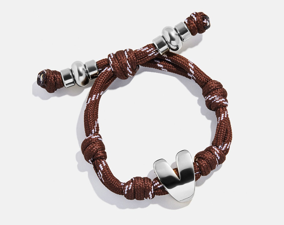Knotty Initial Custom Bracelet - Brown Single Letter
