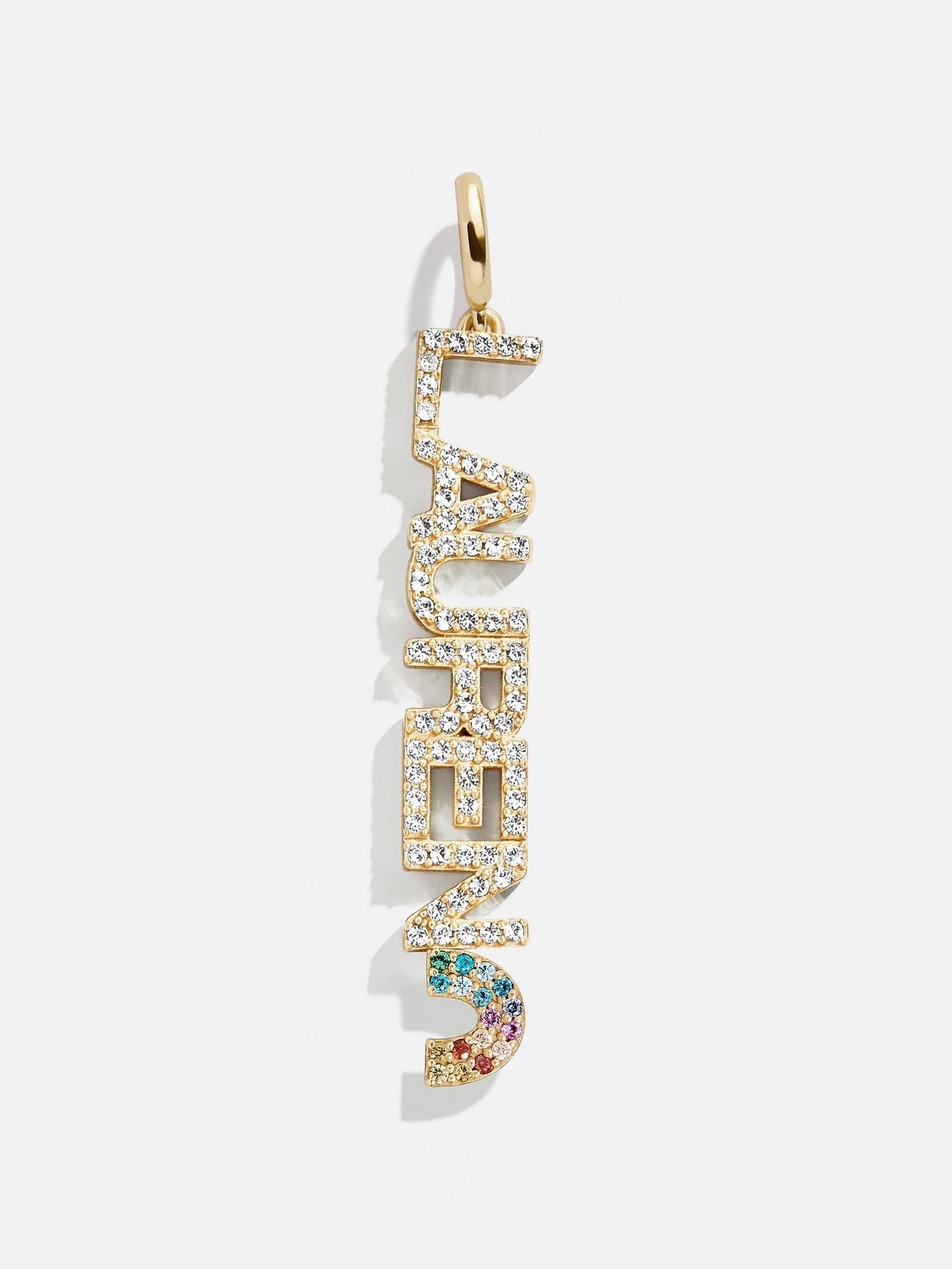 Motif Custom Nameplate Charm - Gold/Pavé