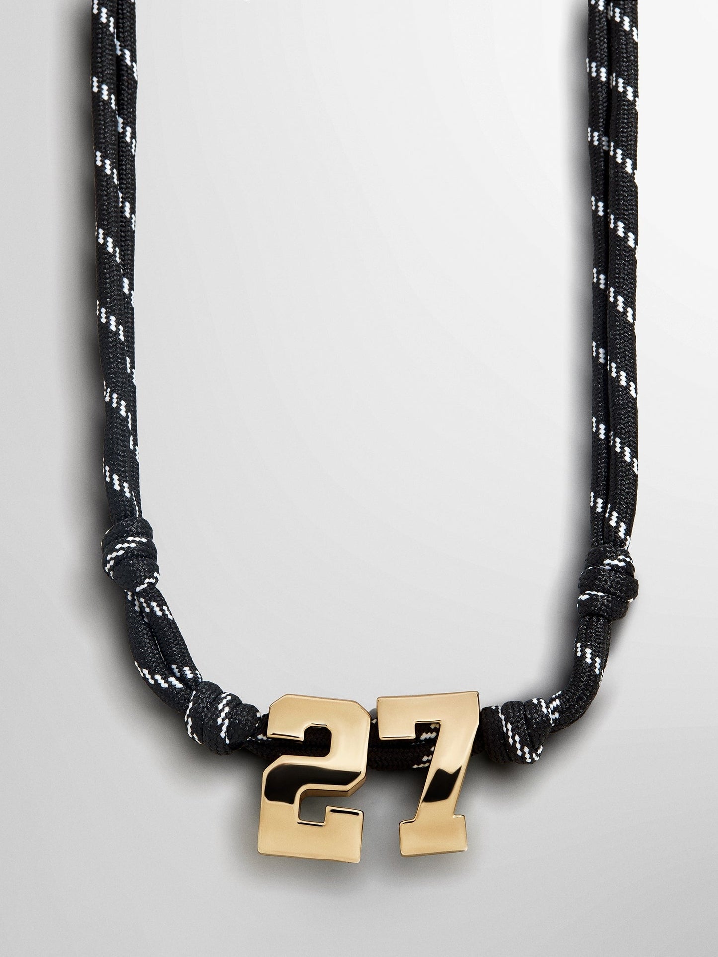 Knotty Varsity Custom Necklace - Onyx Double Digit