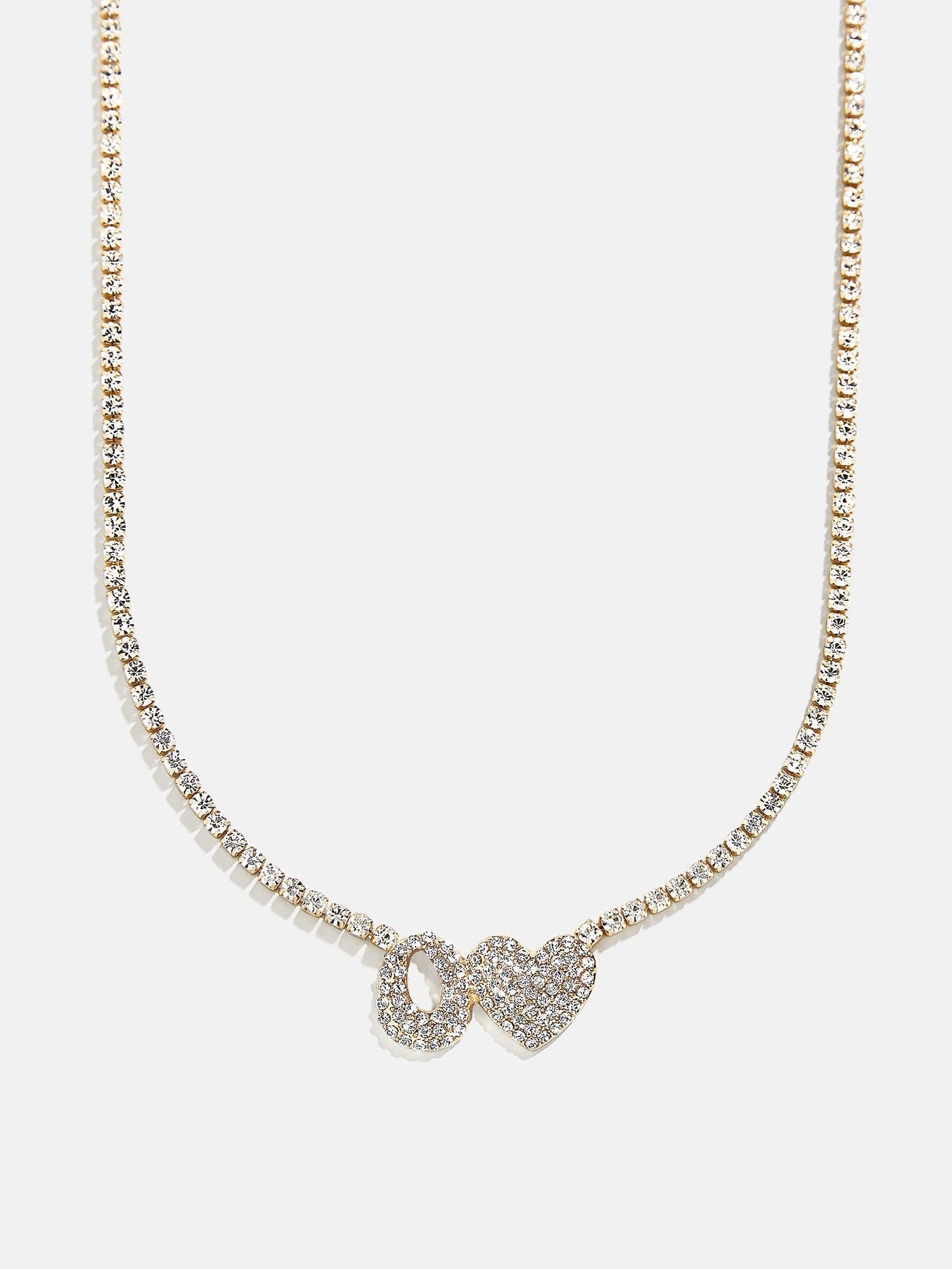 Love Letter Kids' Initial Tennis Necklace - Gold/Pavé