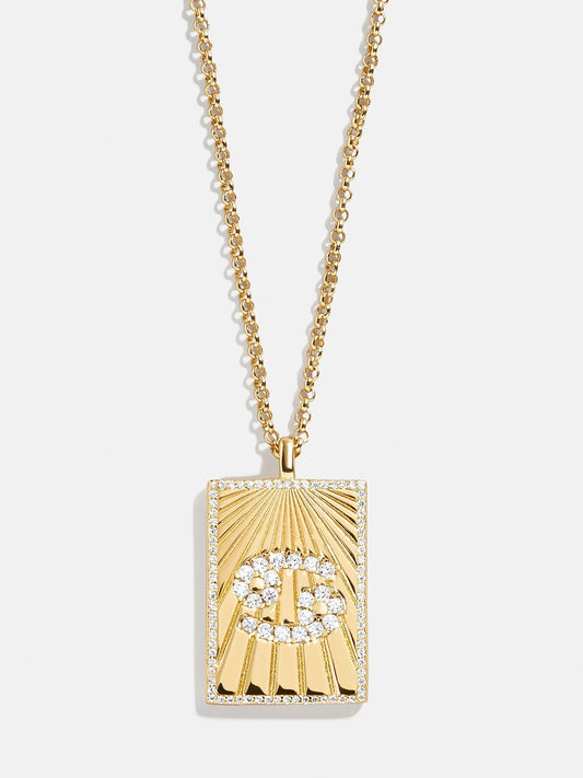 Reversible 18K Gold Zodiac Pendant Necklace - Cancer