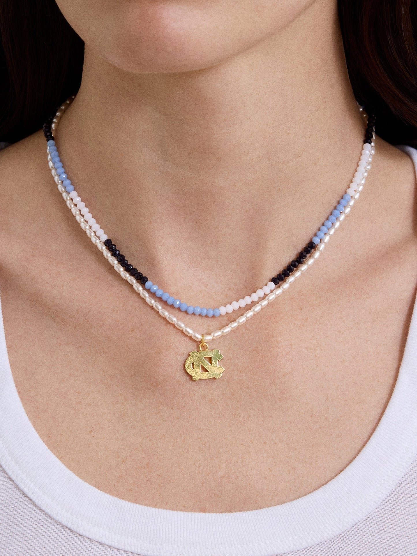 University of North Carolina Beaded Logo Necklace Set - University of North Carolina