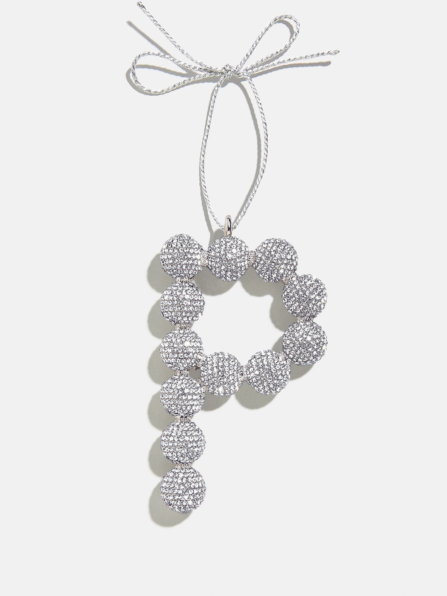 Merry Monogram Ornament - Silver/Pavé