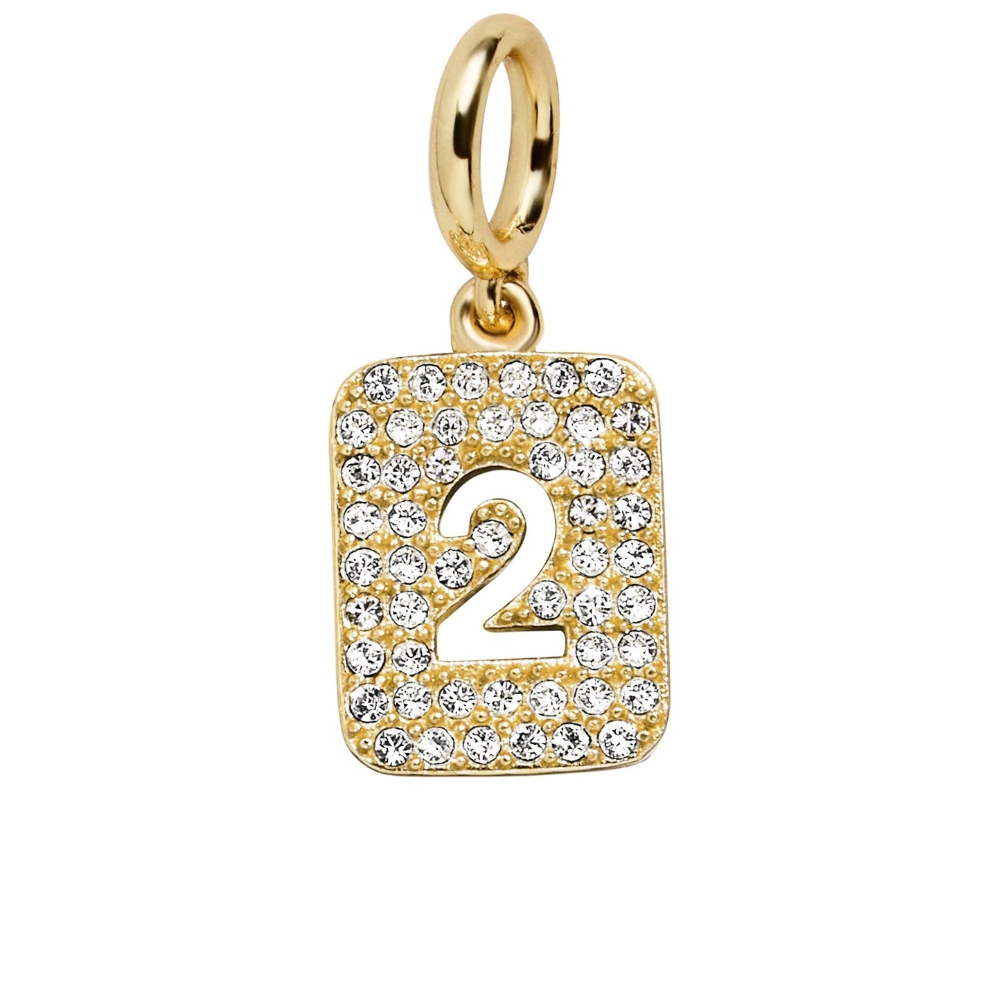 Block Pavé Number Cluster Charm - 2