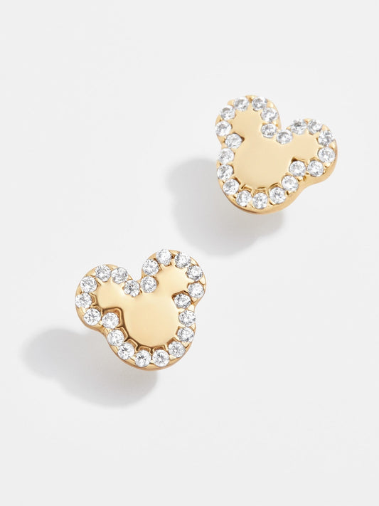 Disney 18K Gold Sterling Silver & Cubic Zirconia Studs - Gold/Pavé
