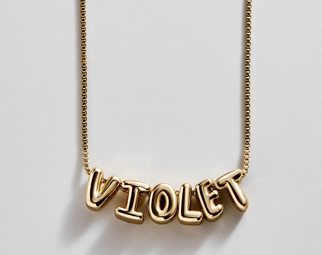Bubble Letter Custom Necklace - Small Bubble Letter
