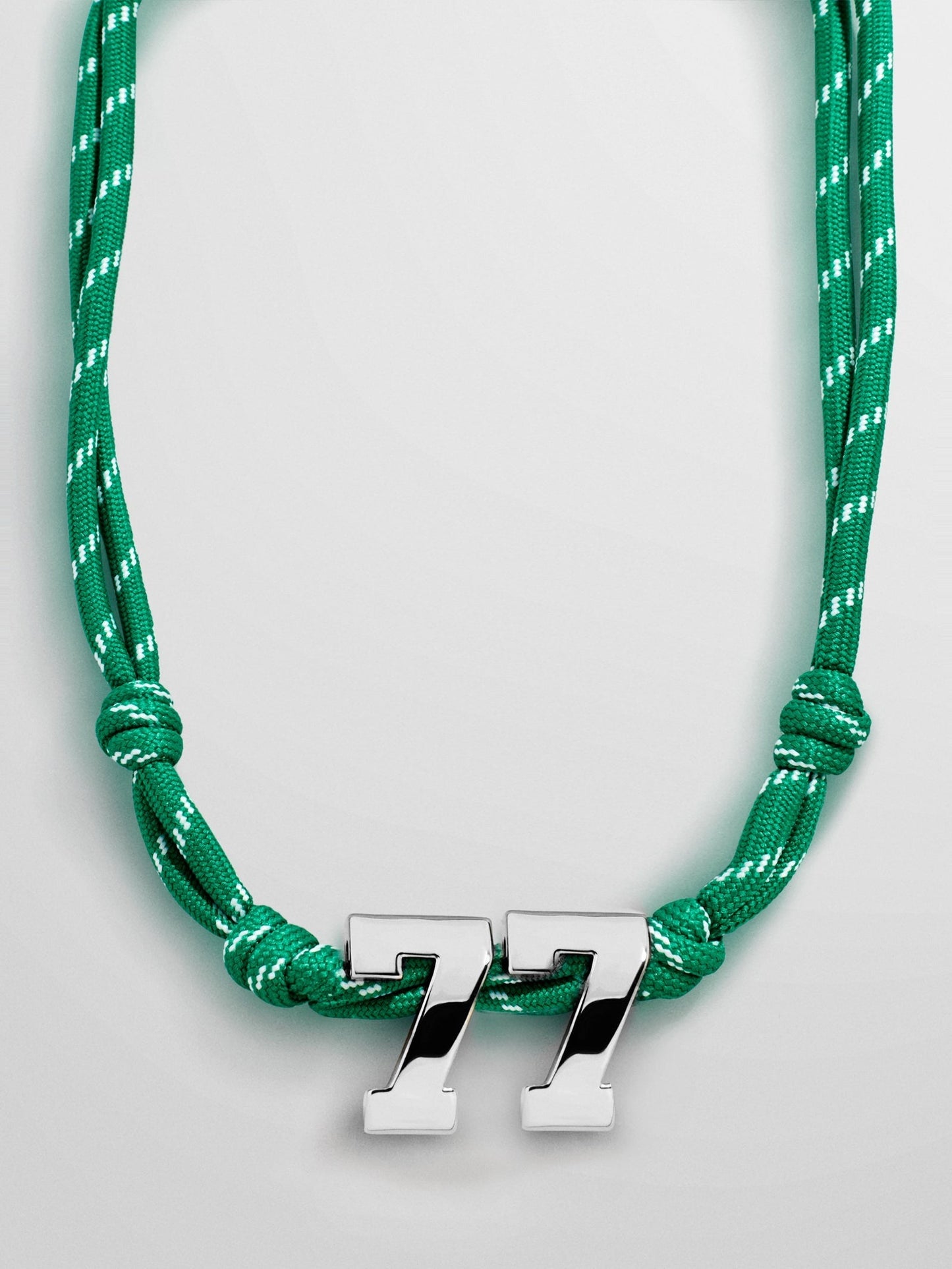 Knotty Varsity Custom Necklace - Bright Green Double Digit