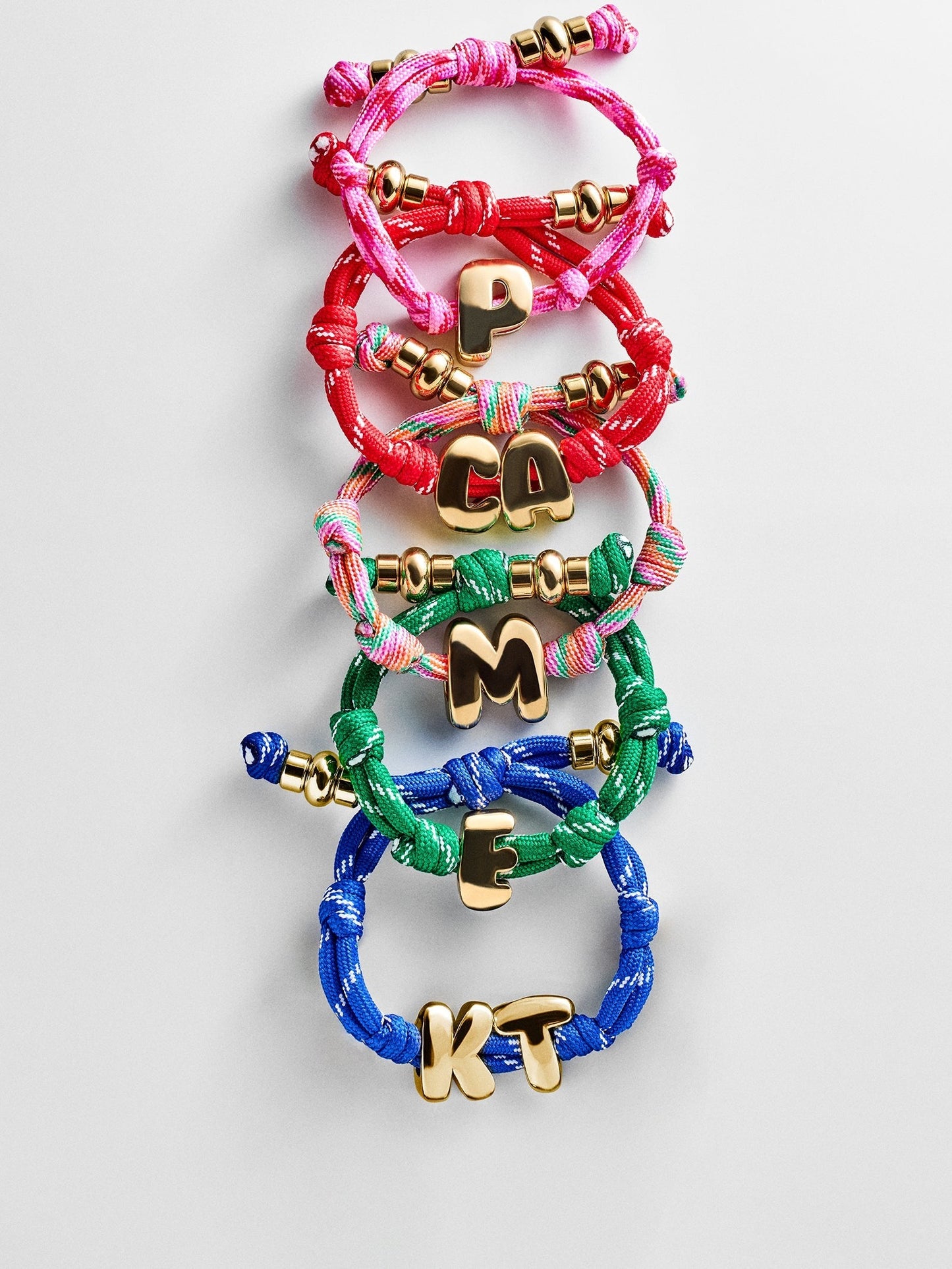 Knotty Initial Custom Bracelet - Bright Green Single Letter