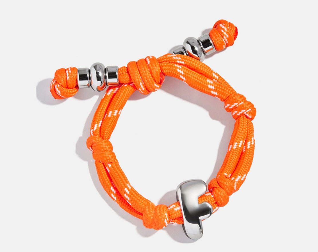 Knotty Initial Custom Bracelet - Tangerine Single Letter