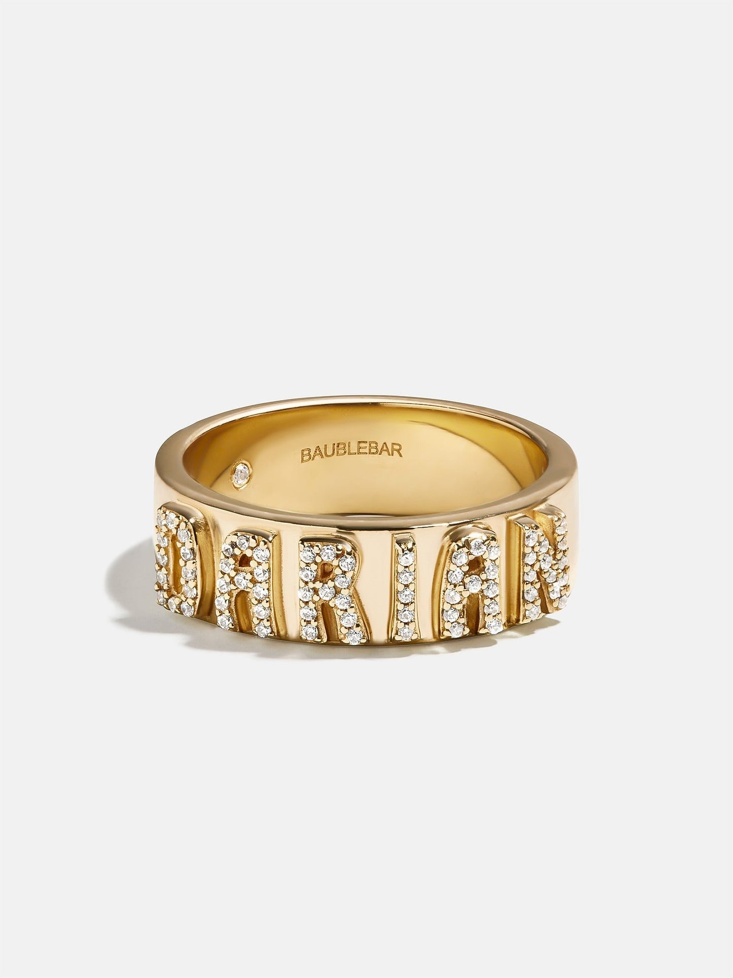 14K Gold Cigar Band Custom Ring - Gold/Pavé