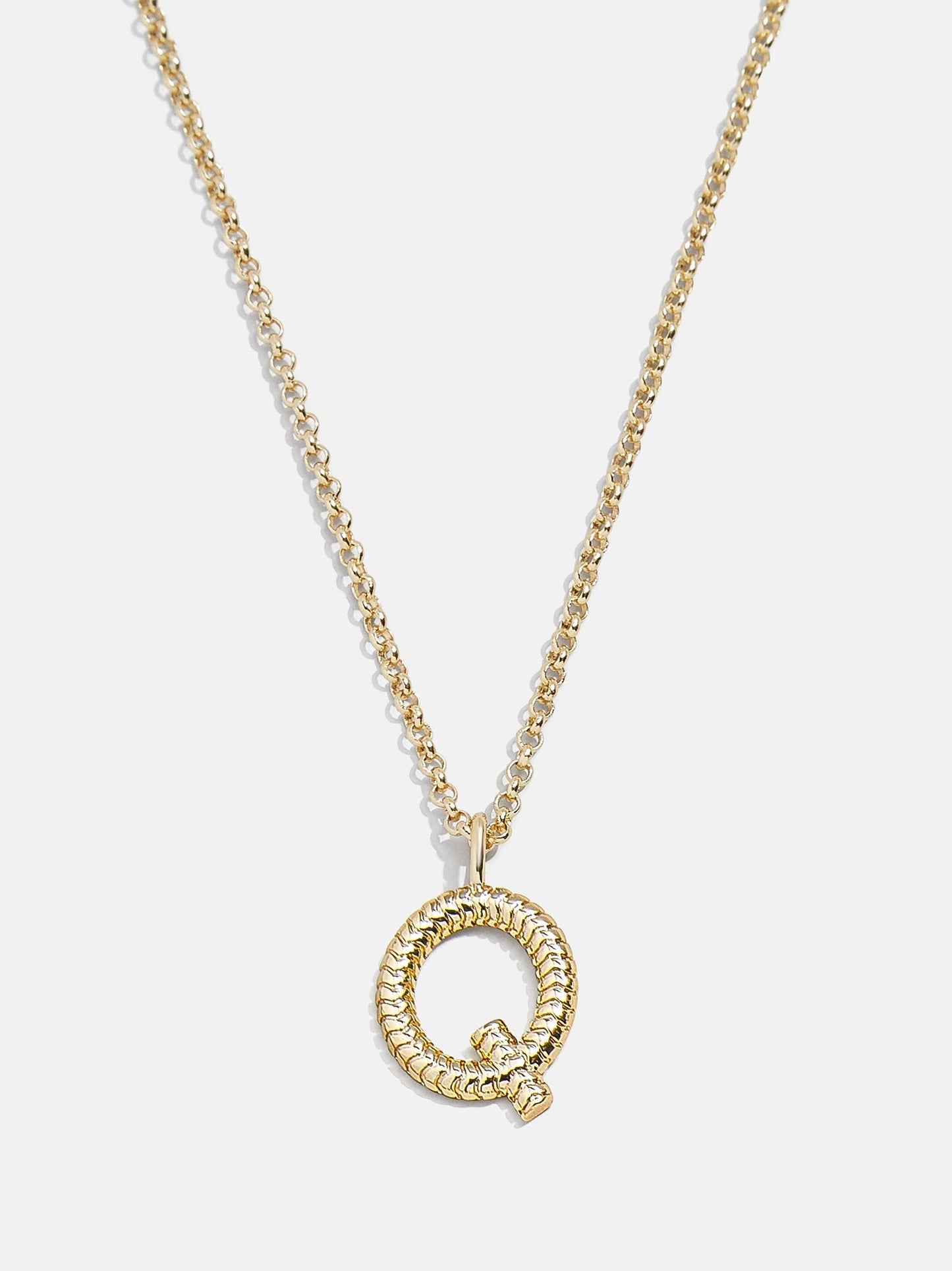 Classic Initial Necklace - Ribbed Initial