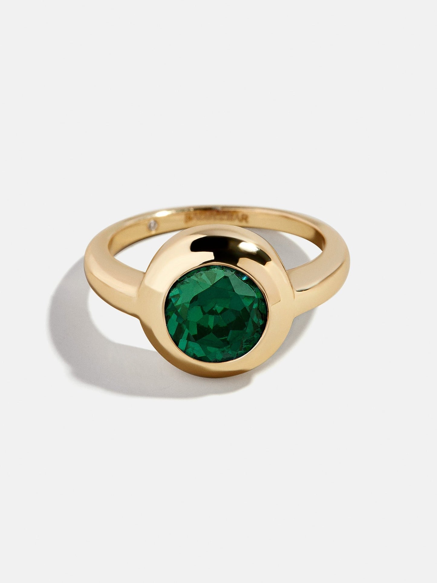 Gold Cubic Zirconia Custom Birthstone Ring - Emerald